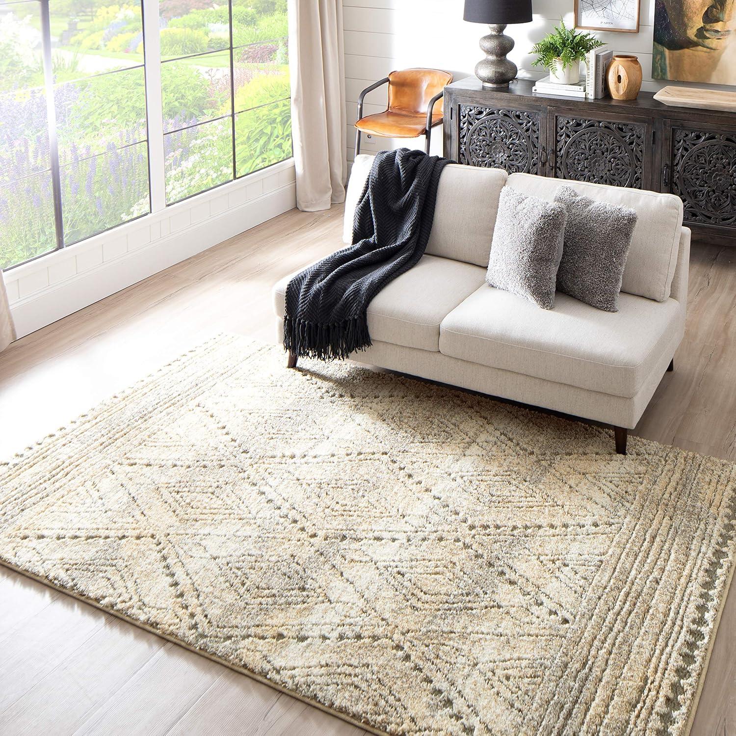 Mohawk Home Vado Geometric Woven Indoor Runner Rug, Tan, 2' x 6'