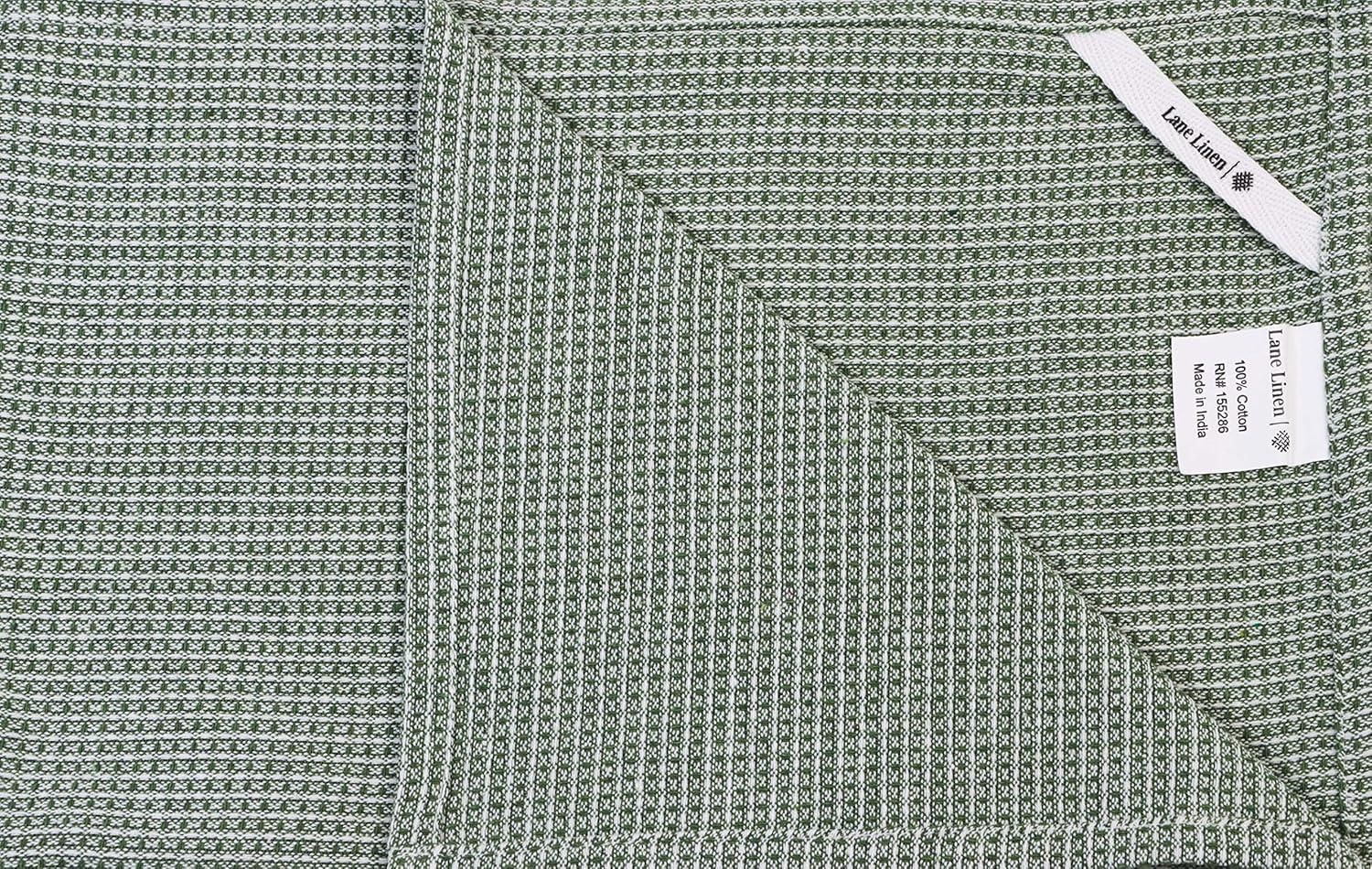 Kitchen Towels Set - Pack of 12 Cotton Dish Towels for Drying Dishes, 18”x 28”, Kitchen Hand Towels, Quick Drying Kitchen Towel Set - Olive