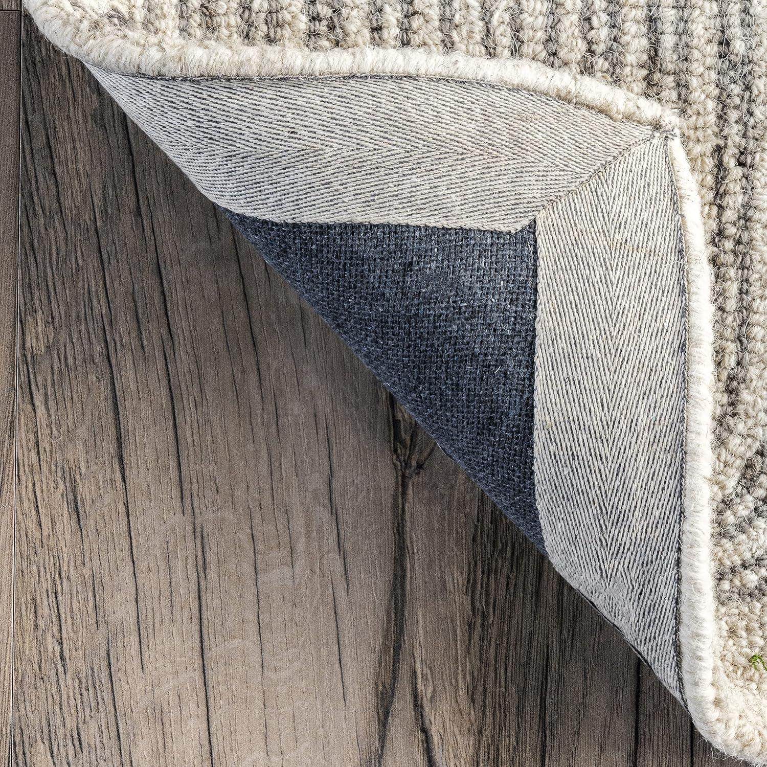 Nuloom Esme Hand Tufted Wool Geometric Tile Indoor Area Rug, Beige, 4'x6'