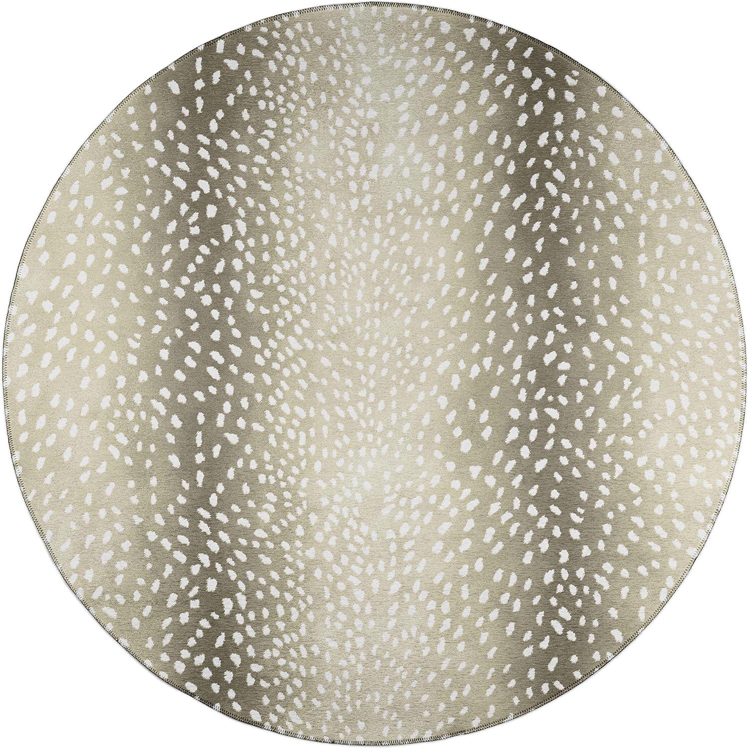Addison Rugs Indoor/ Outdoor Addison Safari Gazelle Animal Print Washable Area Rug 8' x 8' - Fawn