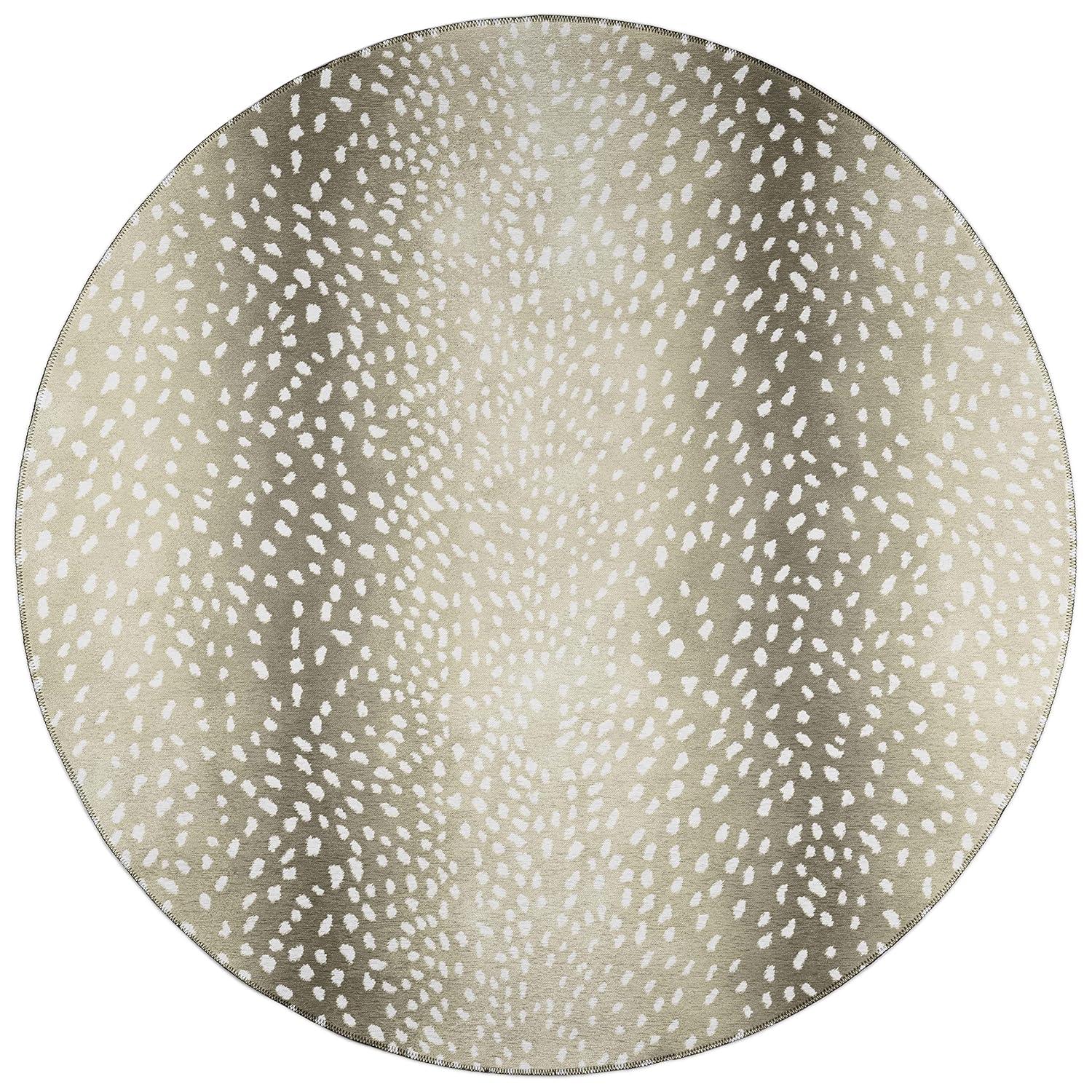 Addison Rugs Indoor/ Outdoor Addison Safari Gazelle Animal Print Washable Area Rug 8' x 8' - Fawn