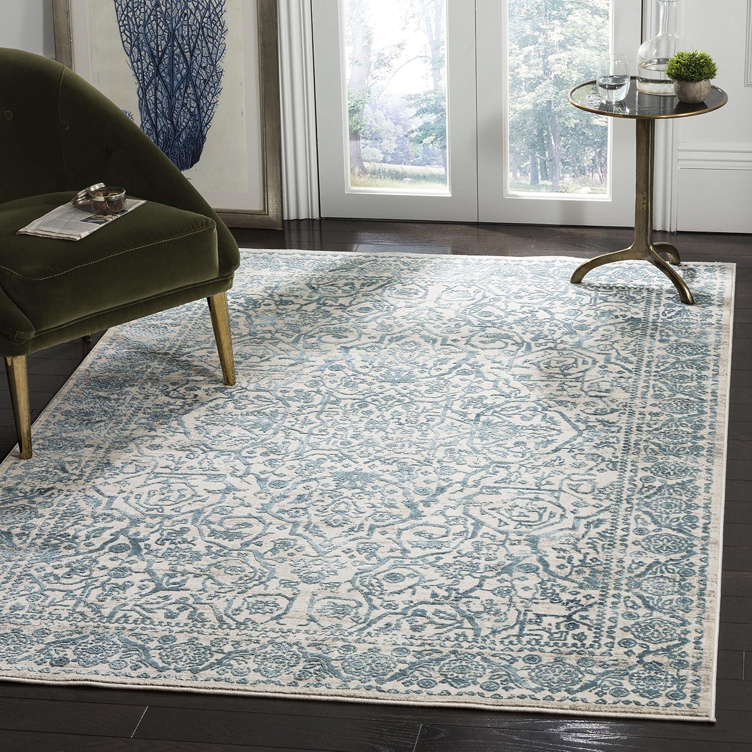Princeton PRN714 Power Loomed Indoor Area Rug - Blue/Beige - 5'3"x7'6" - Safavieh.