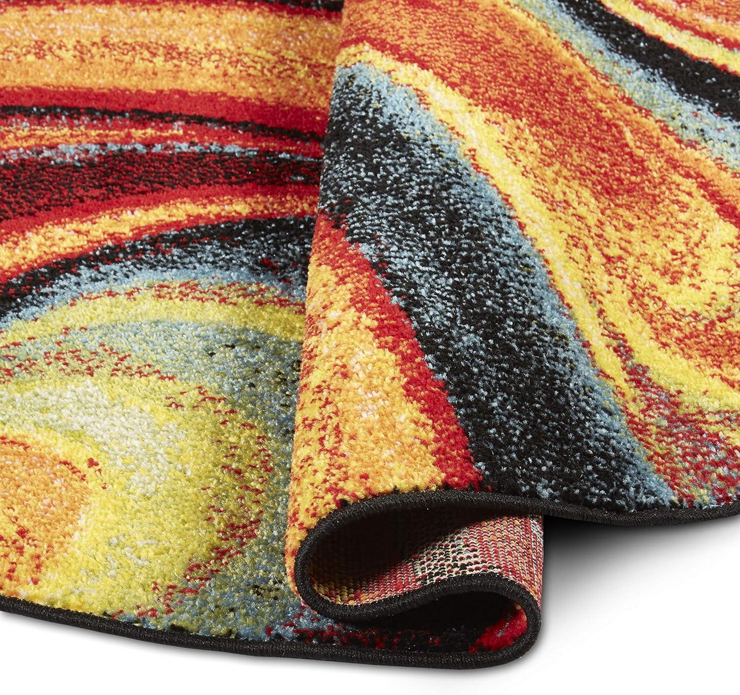 Home Dynamix Splash Adja Contemporary Abstract Swirl Area Rug, Red/Blue, 7'10"x10'2"