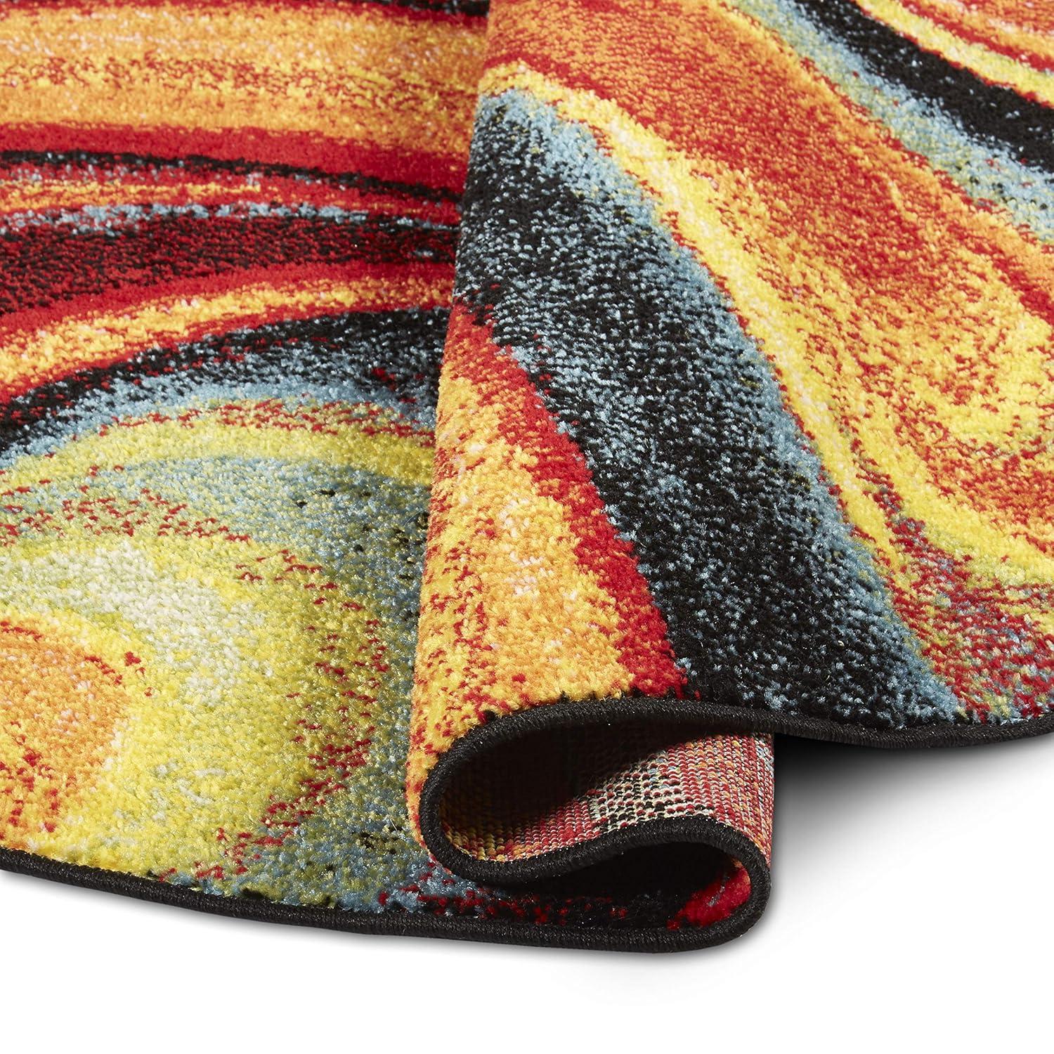 Home Dynamix Splash Adja Contemporary Abstract Swirl Area Rug, Red/Blue, 7'10"x10'2"