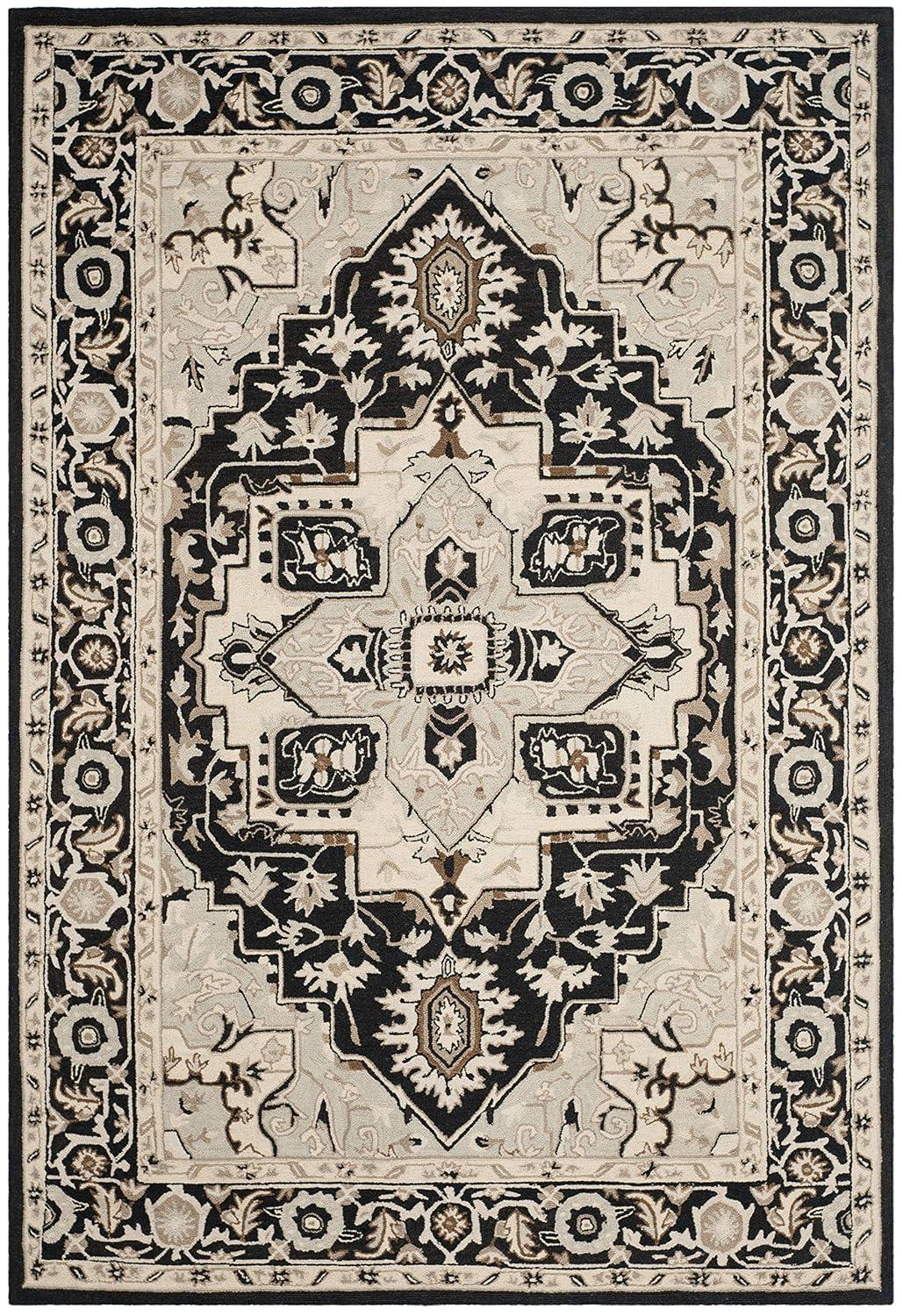Chelsea HK709 Hand Hooked Area Rug - Black/Natural - 6'x9' - Safavieh.
