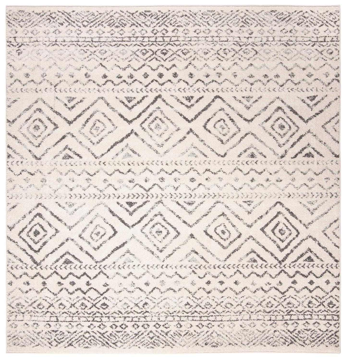 Tulum TUL267 Power Loomed Area Rug - Ivory/Grey - 8'x8' - Safavieh.