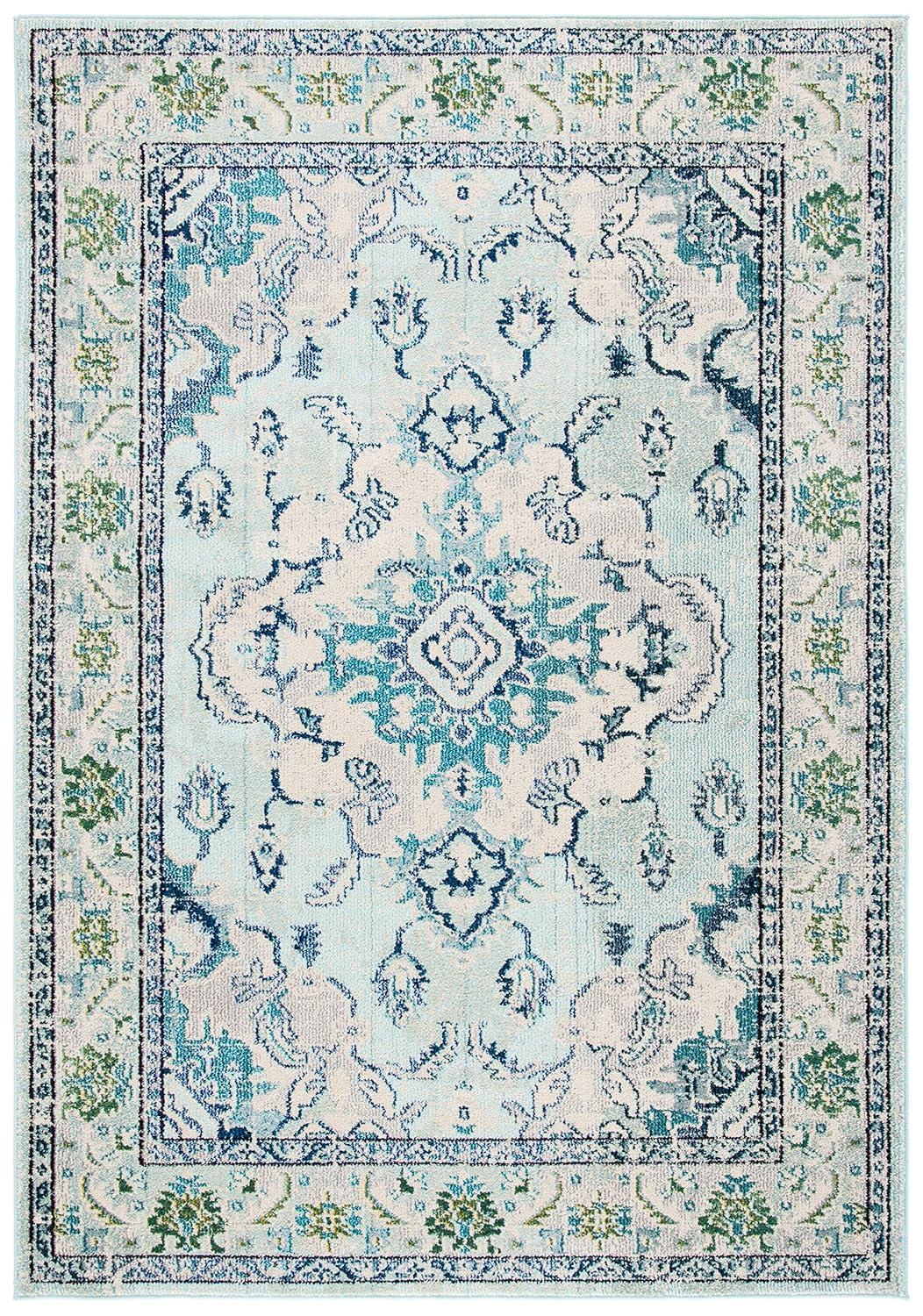 Monaco MNC243 Power Loomed Indoor Area Rug - Light Blue/Ivory - 8'x10' - Safavieh