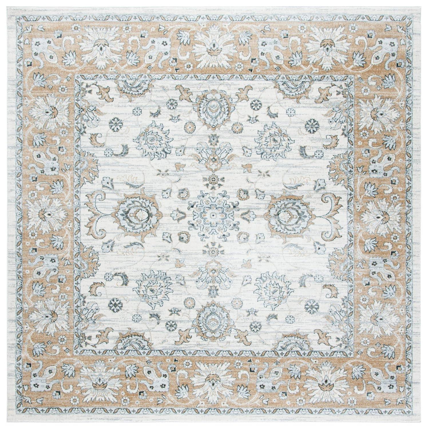 Isabella ISA940 Power Loomed Area Rug - Cream/Beige - 6'7"x6'7" - Safavieh