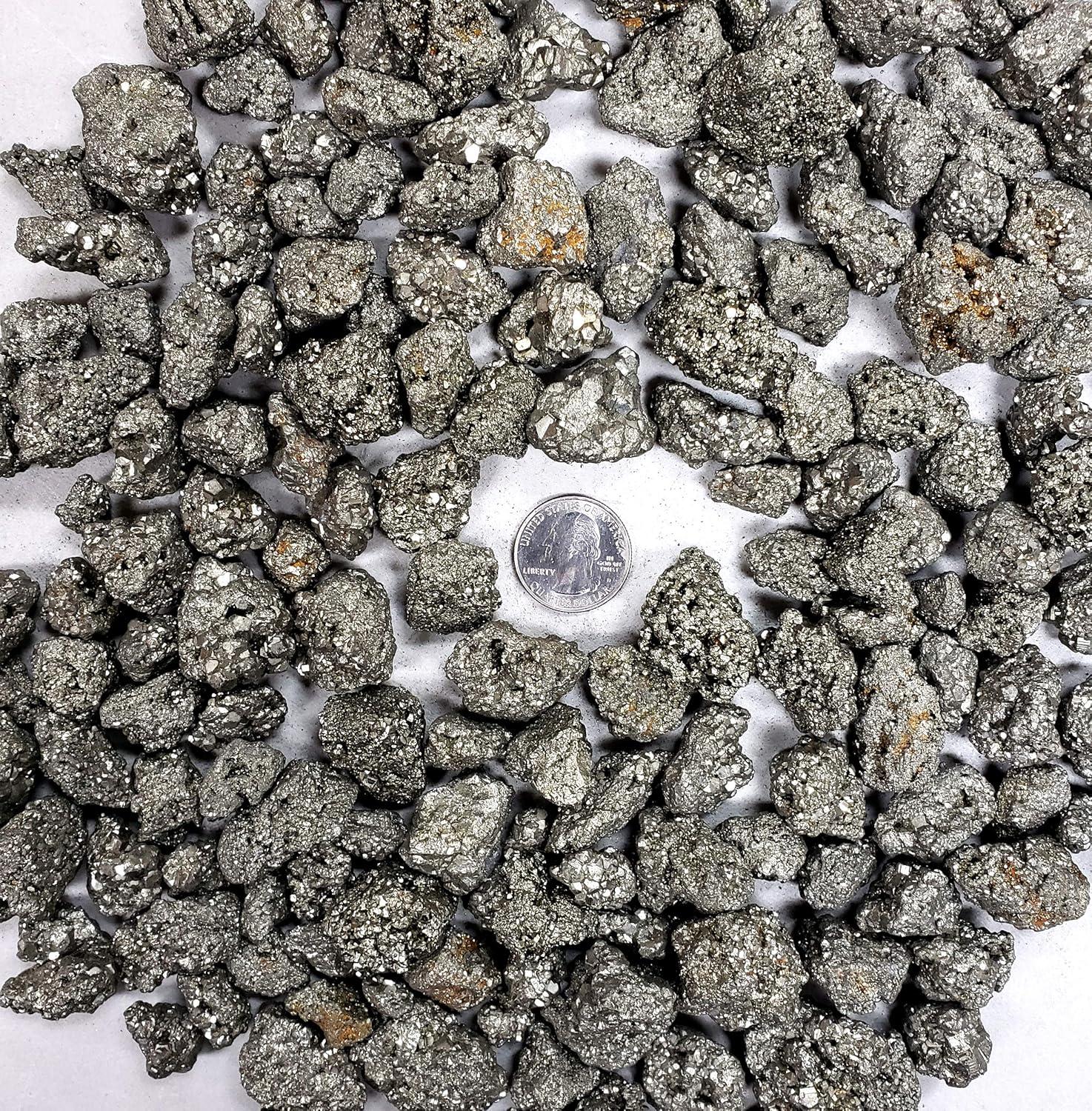 Pyrite Crystal Stone - Small Chunks Iron Pyrite Fool's Gold - Bulk Raw Natural Crystal Rough Stones