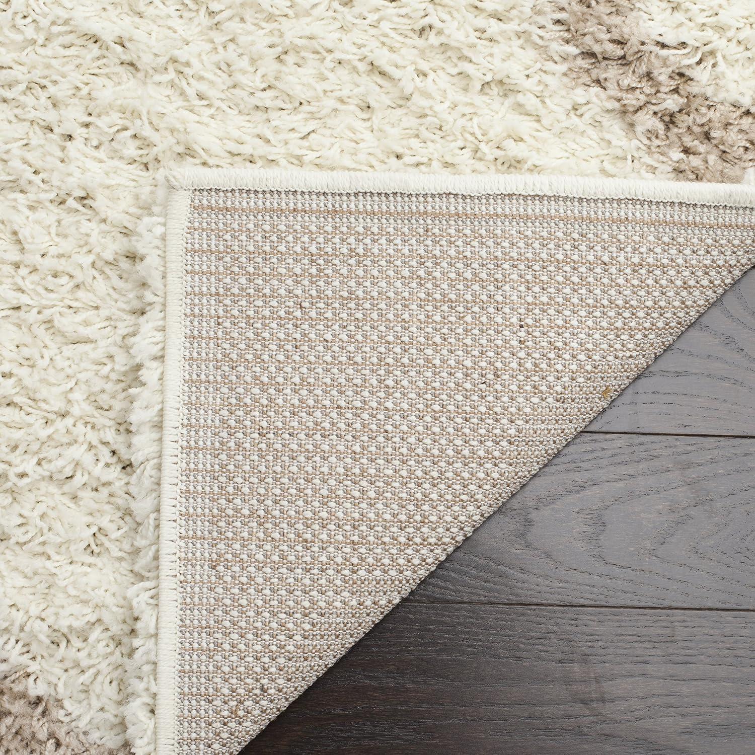 SAFAVIEH Dallas Logan Geometric Shag Area Rug, Ivory/Beige, 8' x 10'