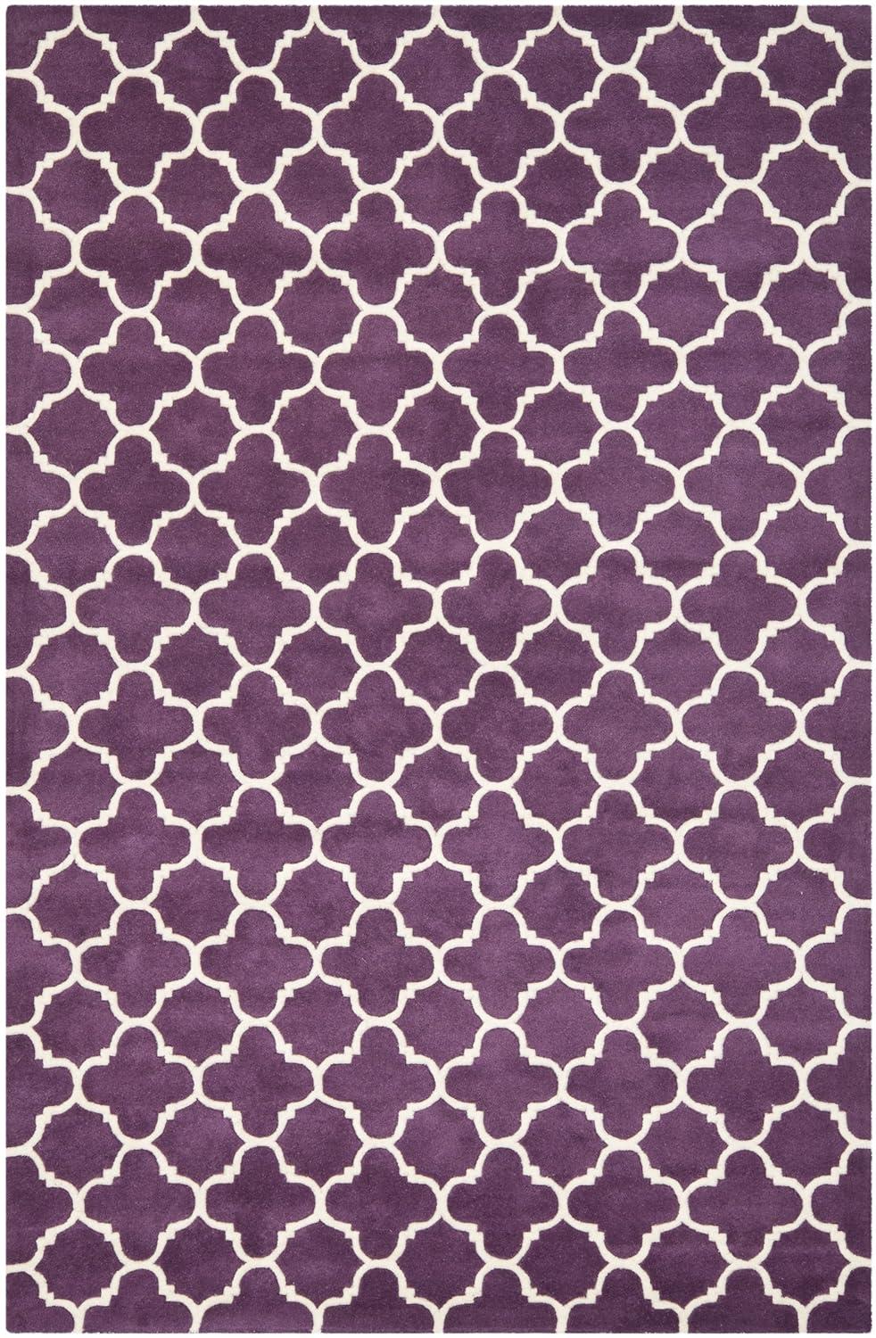 Chatham CHT717 Tufted Indoor Area Rug - Purple/Ivory - 6'x9' - Safavieh