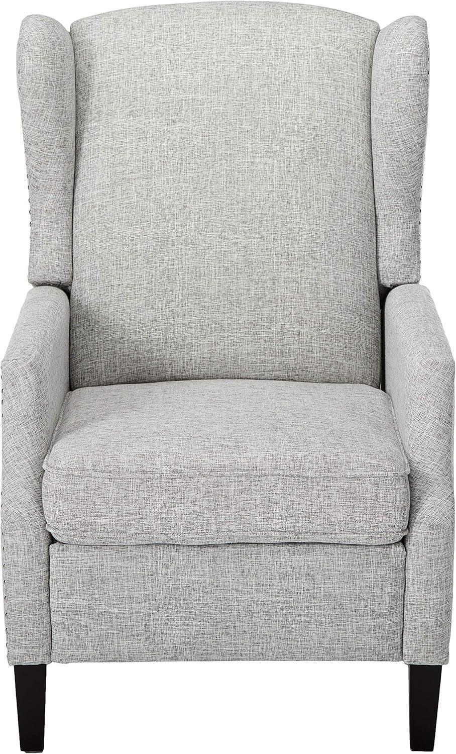 Wescott Traditional Press-Back Recliner Light Gray - Christopher Knight Home: Studded, Padded, Wingback