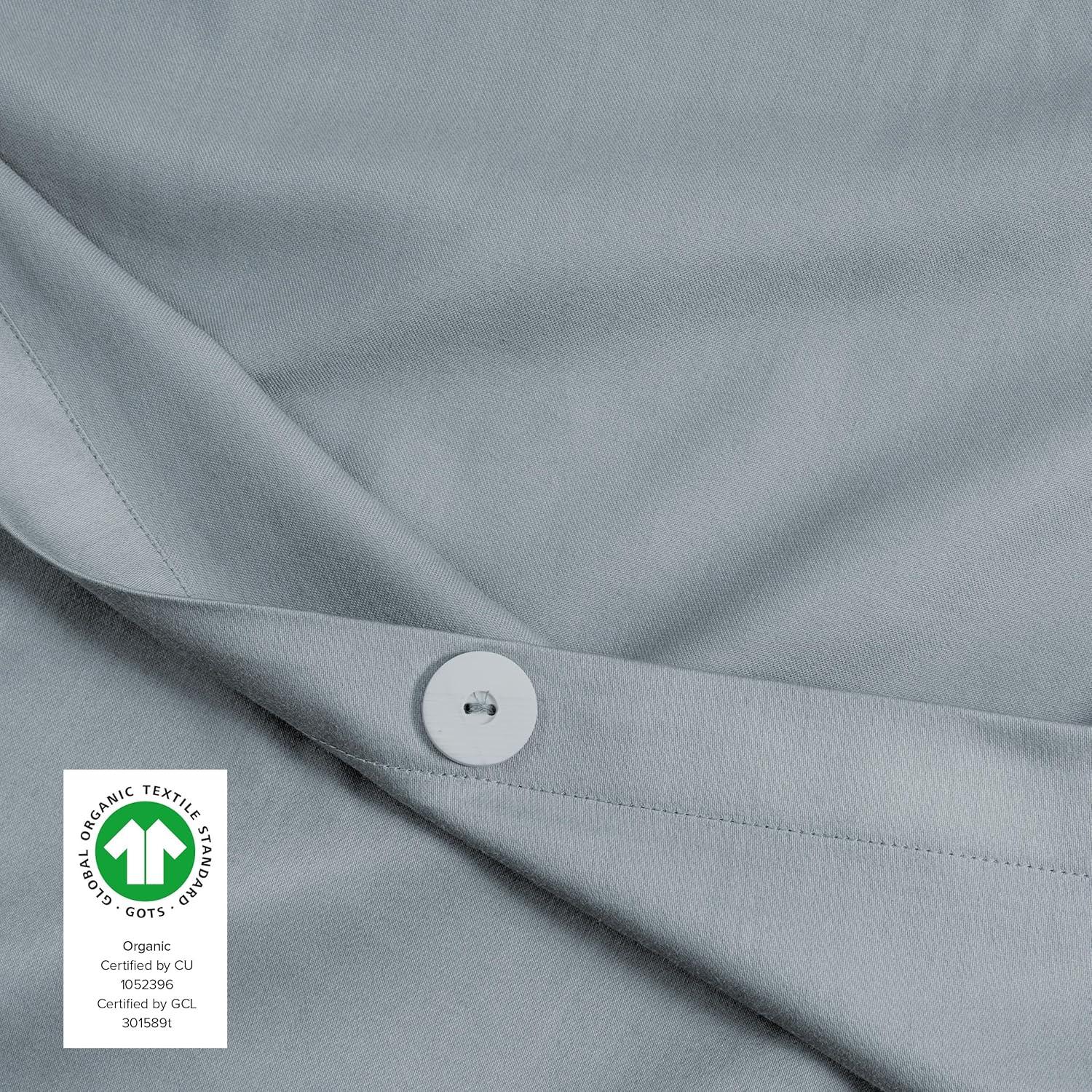 Bare Home 400 Thread Count Organic Cotton Sateen Duvet Cover Set