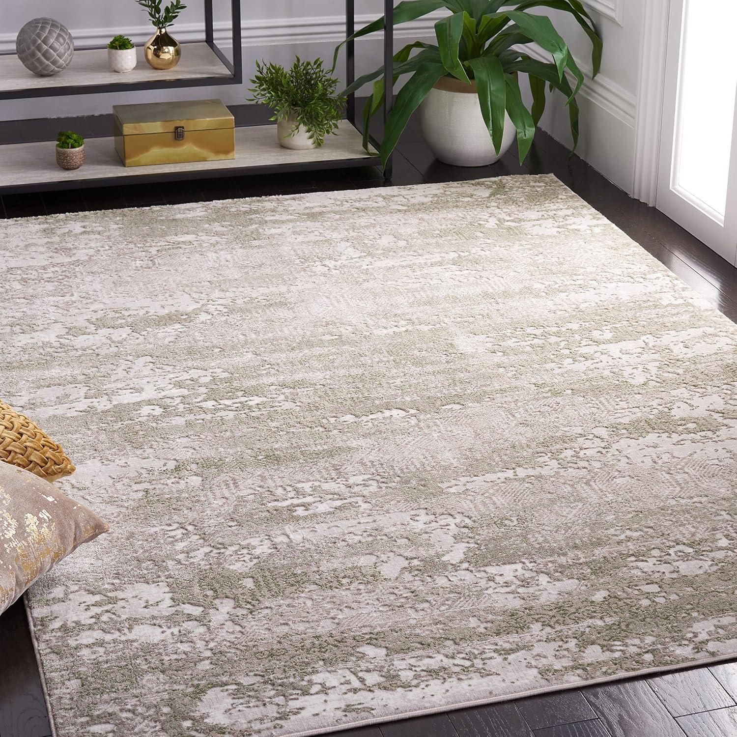 Meadow 500 MDW585 Power Loomed Indoor Area Rug - Beige/Sage - 9'x12' - Safavieh