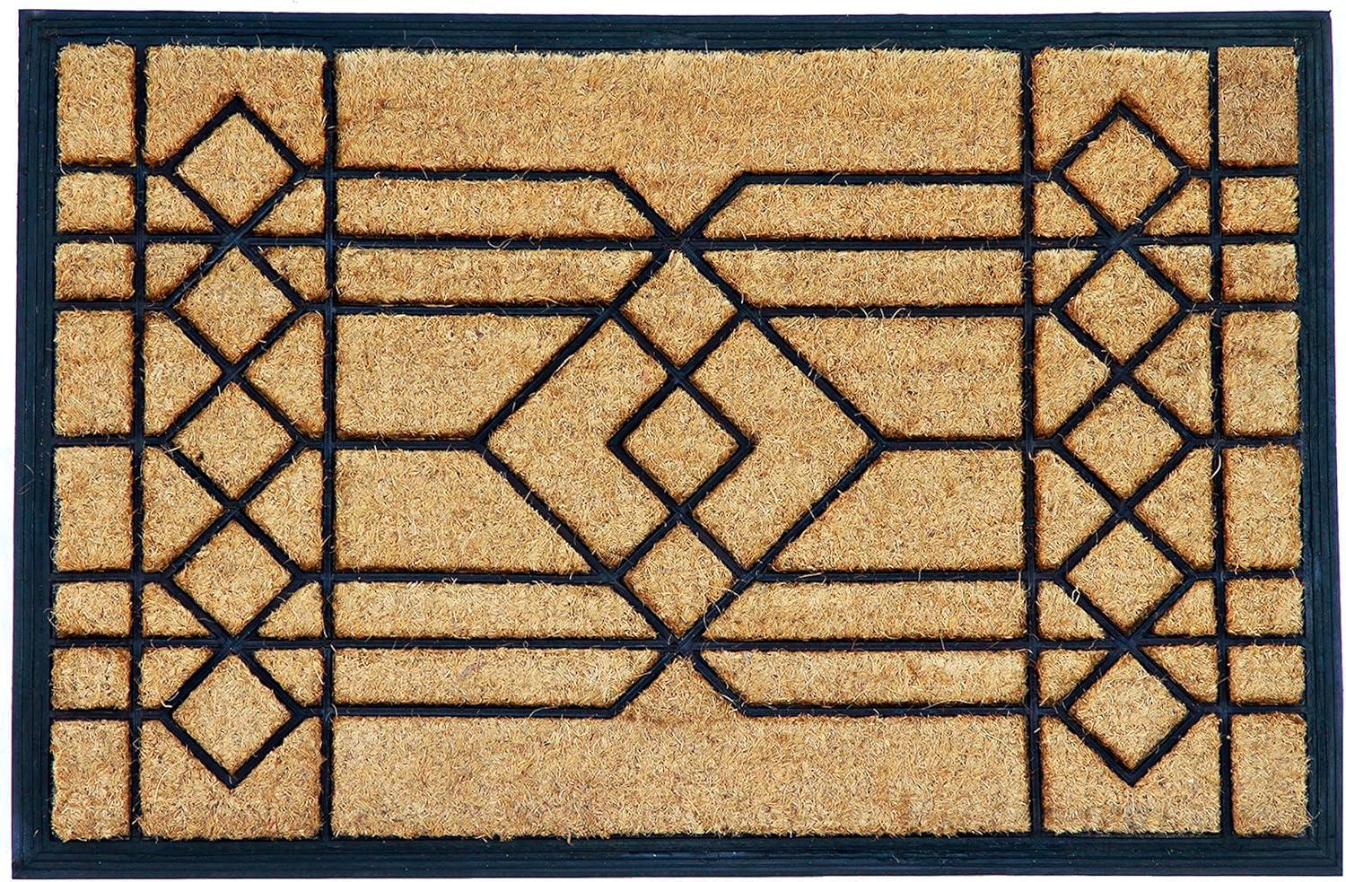 Elegant Coir and Rubber 24" x 36" Rectangular Outdoor Doormat