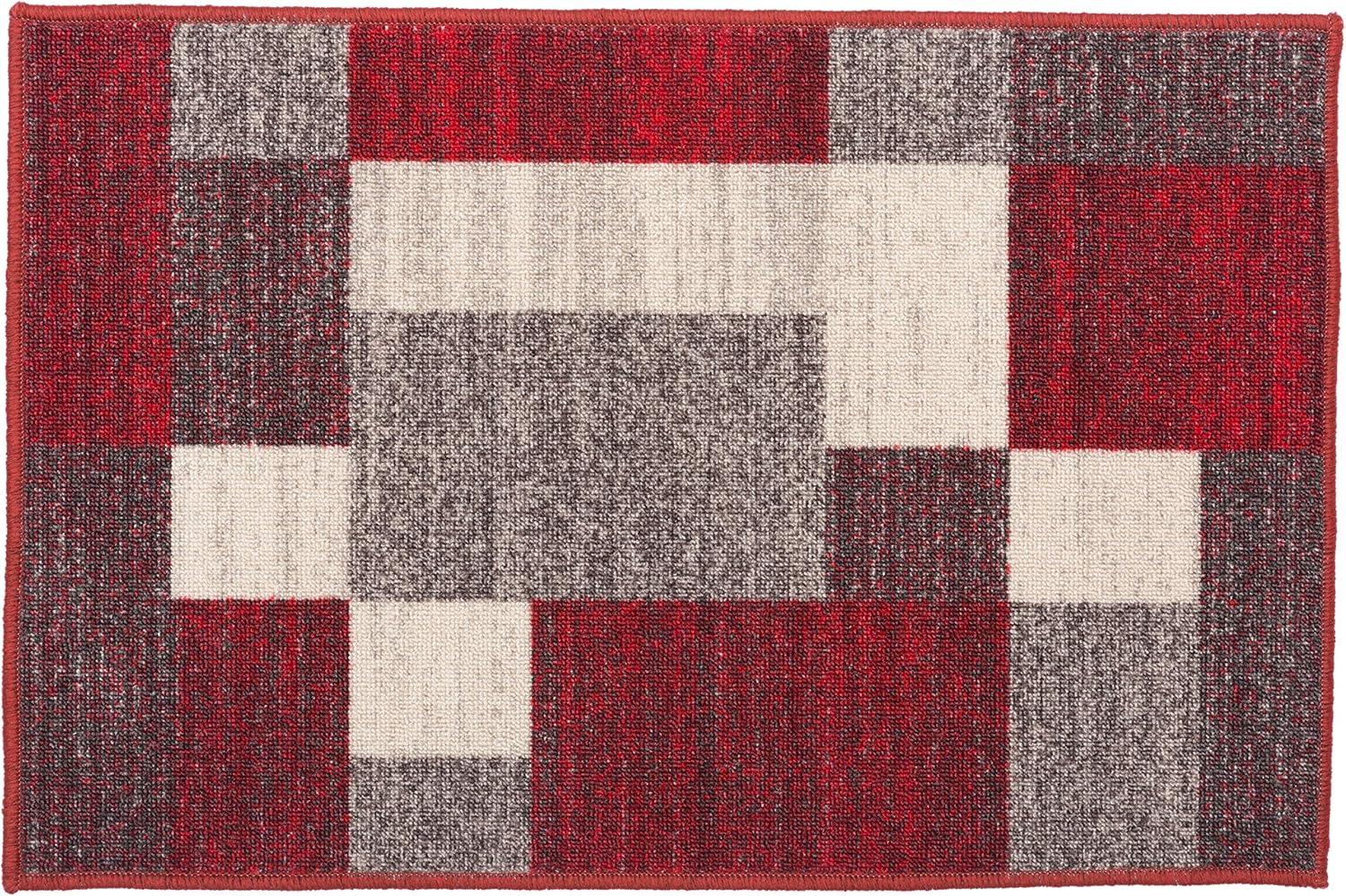 World Rug Gallery Contemporary Modern Boxes Area Rug or Runner