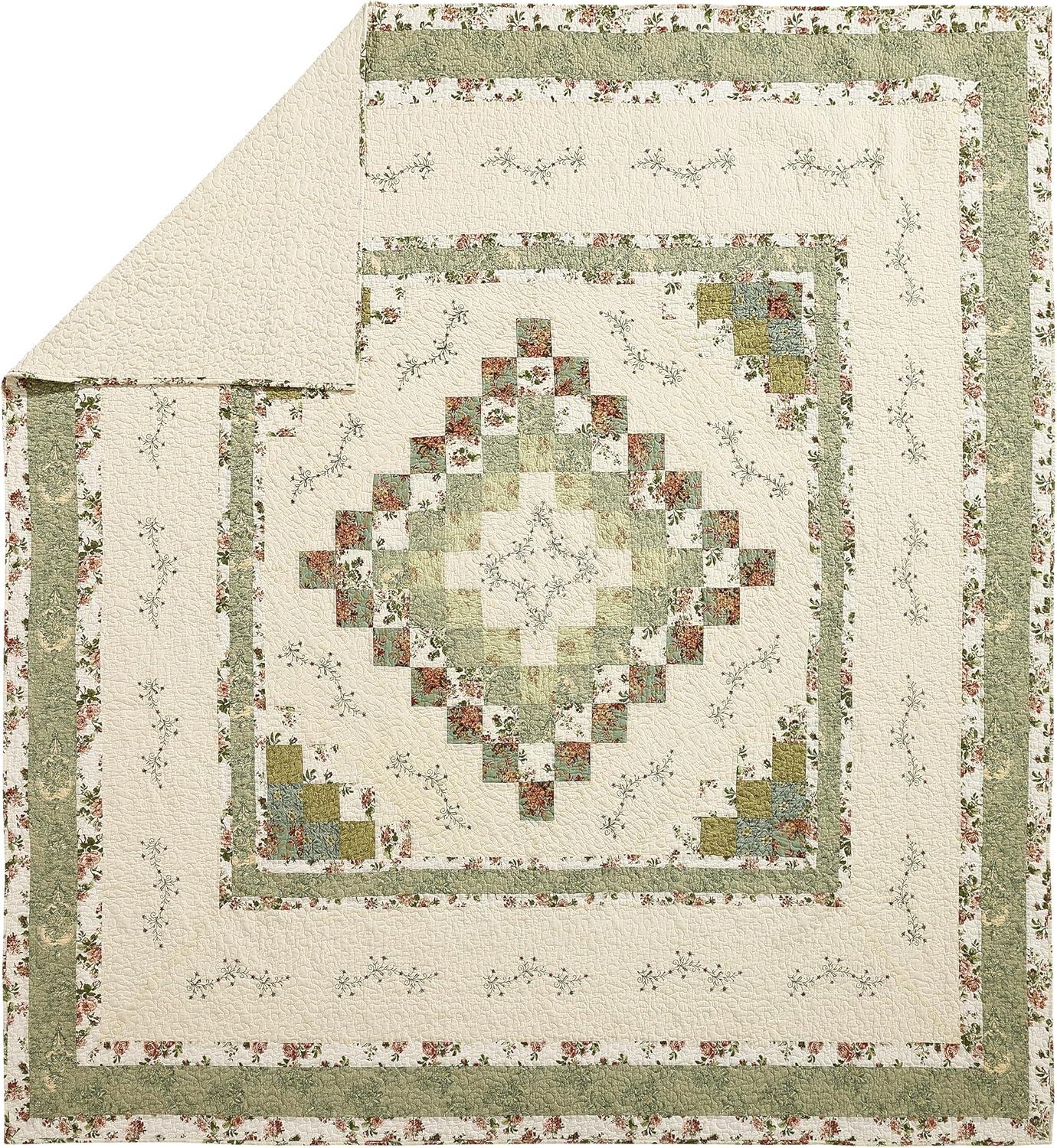 3pc Olivia Quilt Bedding Set Green - Modern Heirloom