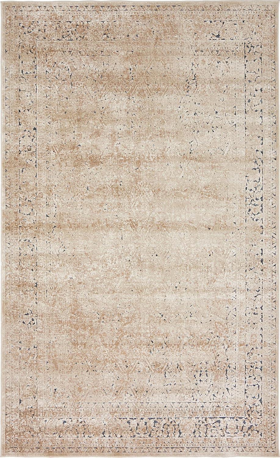 Eliza Collection Neutral Toned 5' x 8' Beige and Light Brown Area Rug