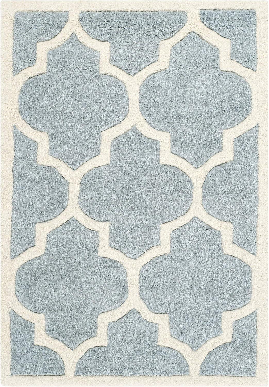 SAFAVIEH Chatham CHT733B Handmade Blue / Ivory Rug