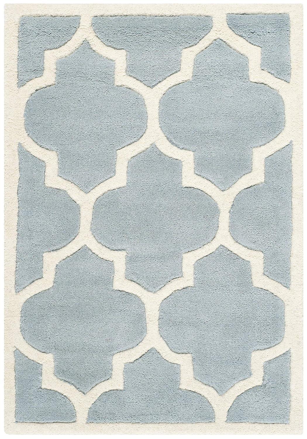 SAFAVIEH Chatham CHT733B Handmade Blue / Ivory Rug