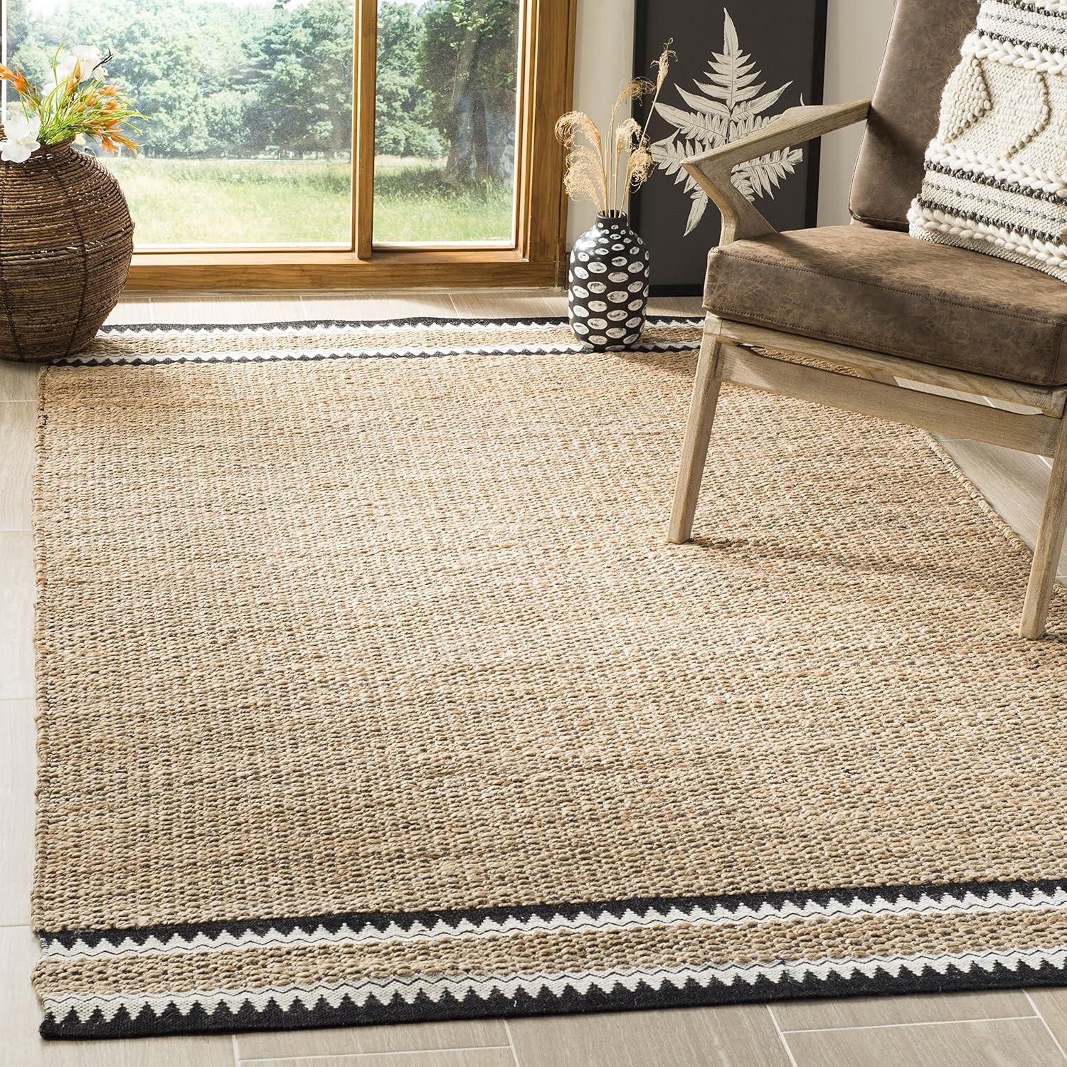 Natural Fiber NF114 Power Loomed Indoor Area Rug - Natural/Black - 9'x12' - Safavieh
