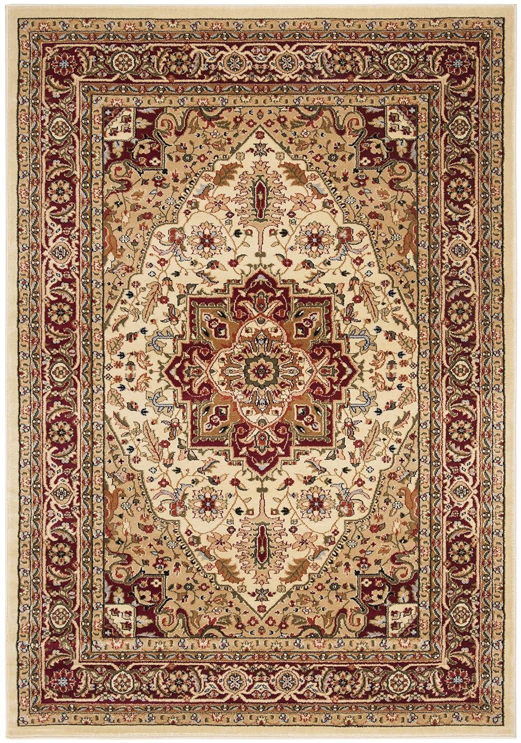 Lyndhurst Heriz LNH330 Power Loomed Area Rug - Ivory/Red - 6'x9' - Safavieh