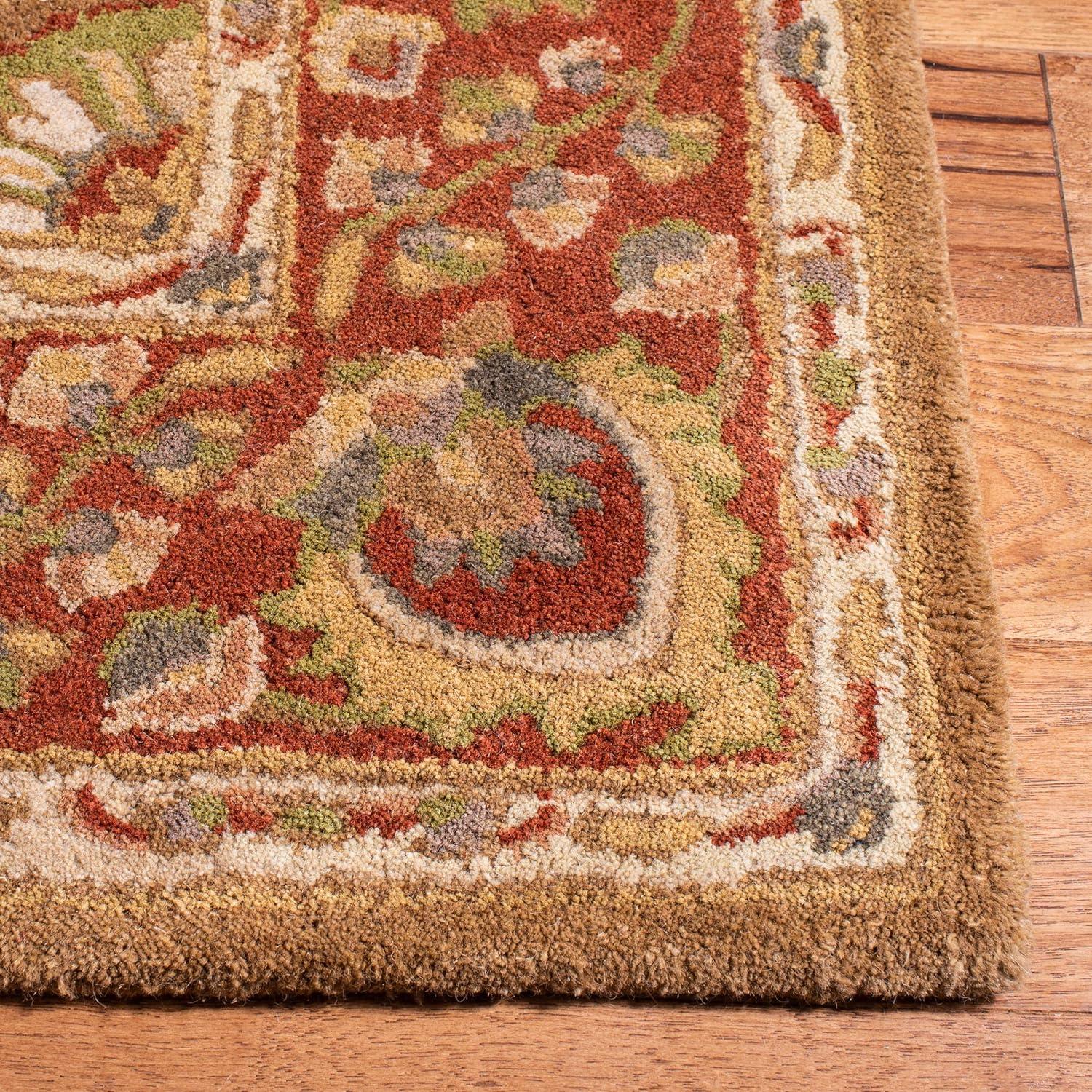 SAFAVIEH Heritage Mercia Traditional Wool Area Rug, Beige/Rust, 9' x 12'