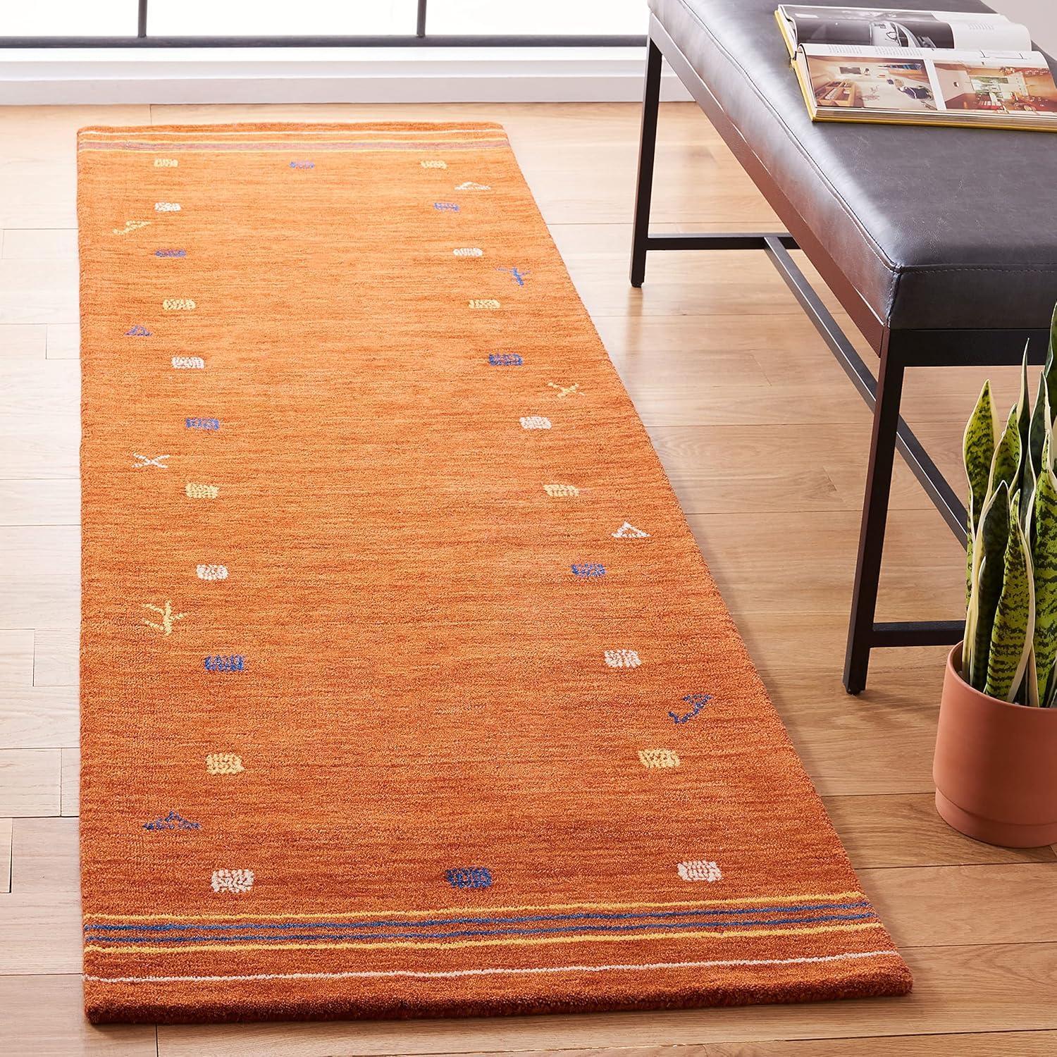 Himalaya HIM563 Handmade Area Rug - 6'x6' - Rust - Safavieh