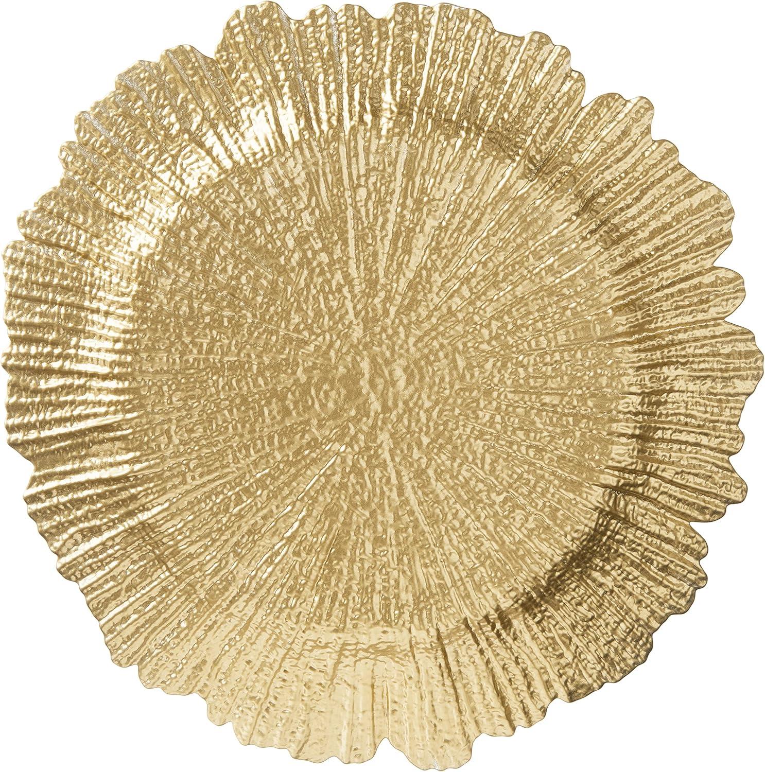 Gold Glass Reef Charger Plate with Scalloped Edges