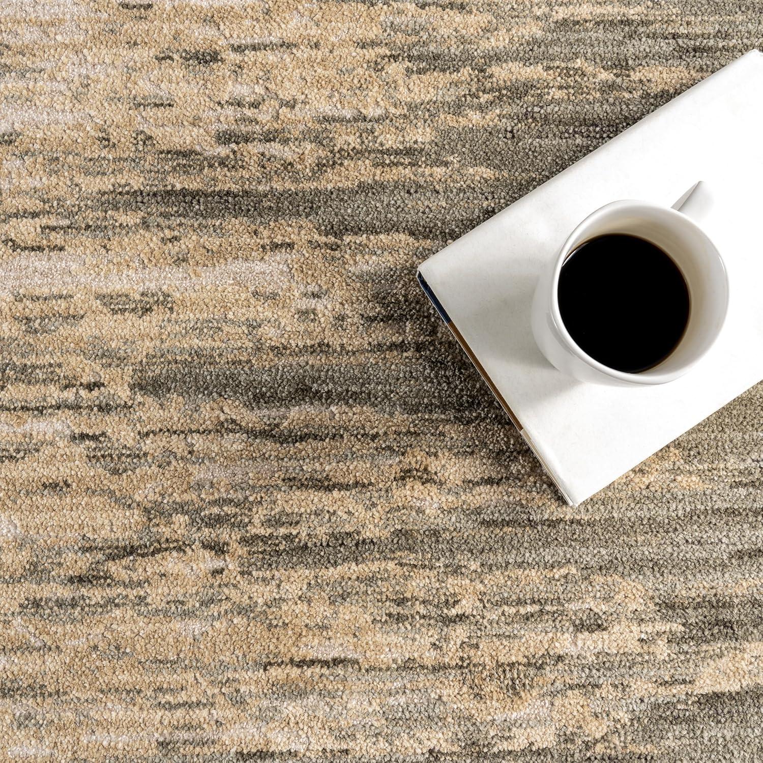 17 Stories Fiadh Abstract Fringe Area Rug