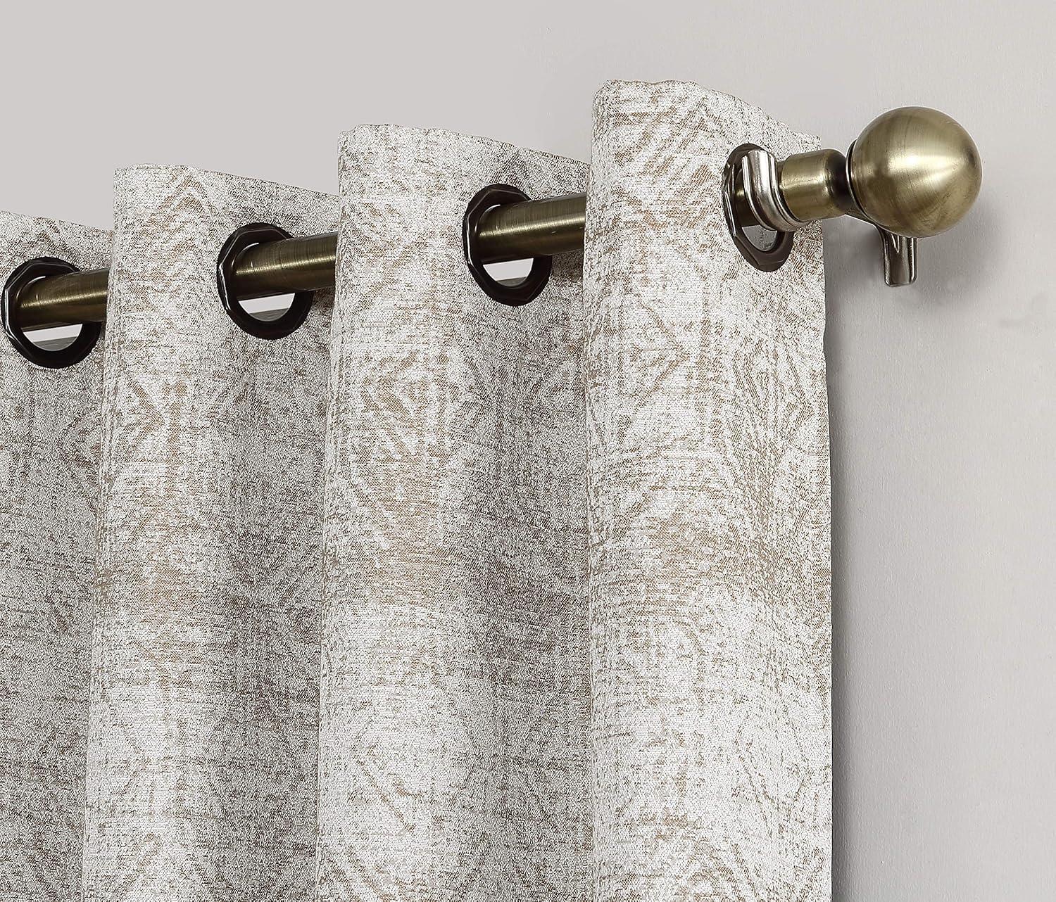 Sun Zero Distressed Global Blackout Lined Grommet Curtain Panel