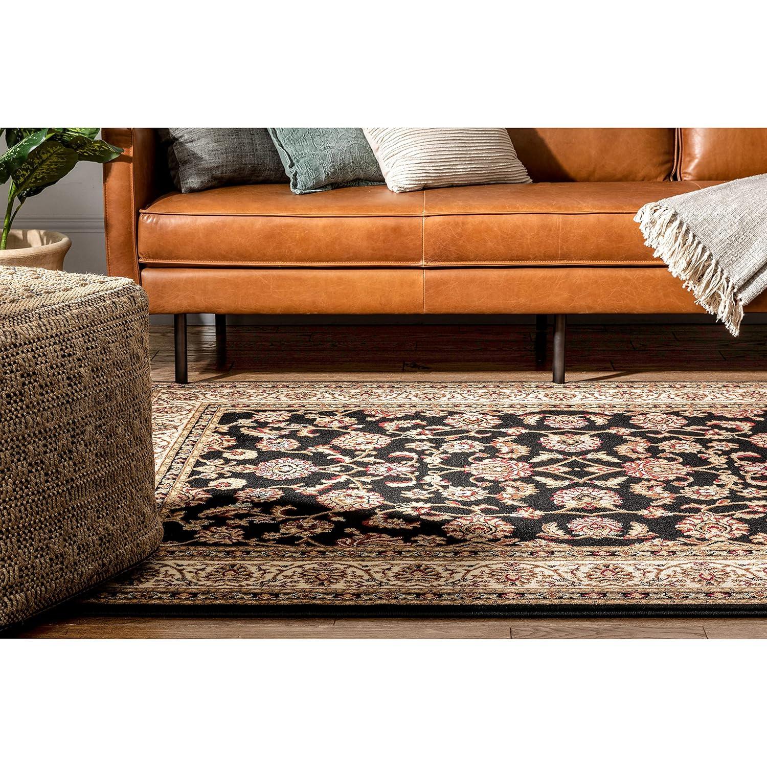 Well Woven Barclay Sarouk Traditional Oriental Panel Black 3'11" x 5'3" Area Rug