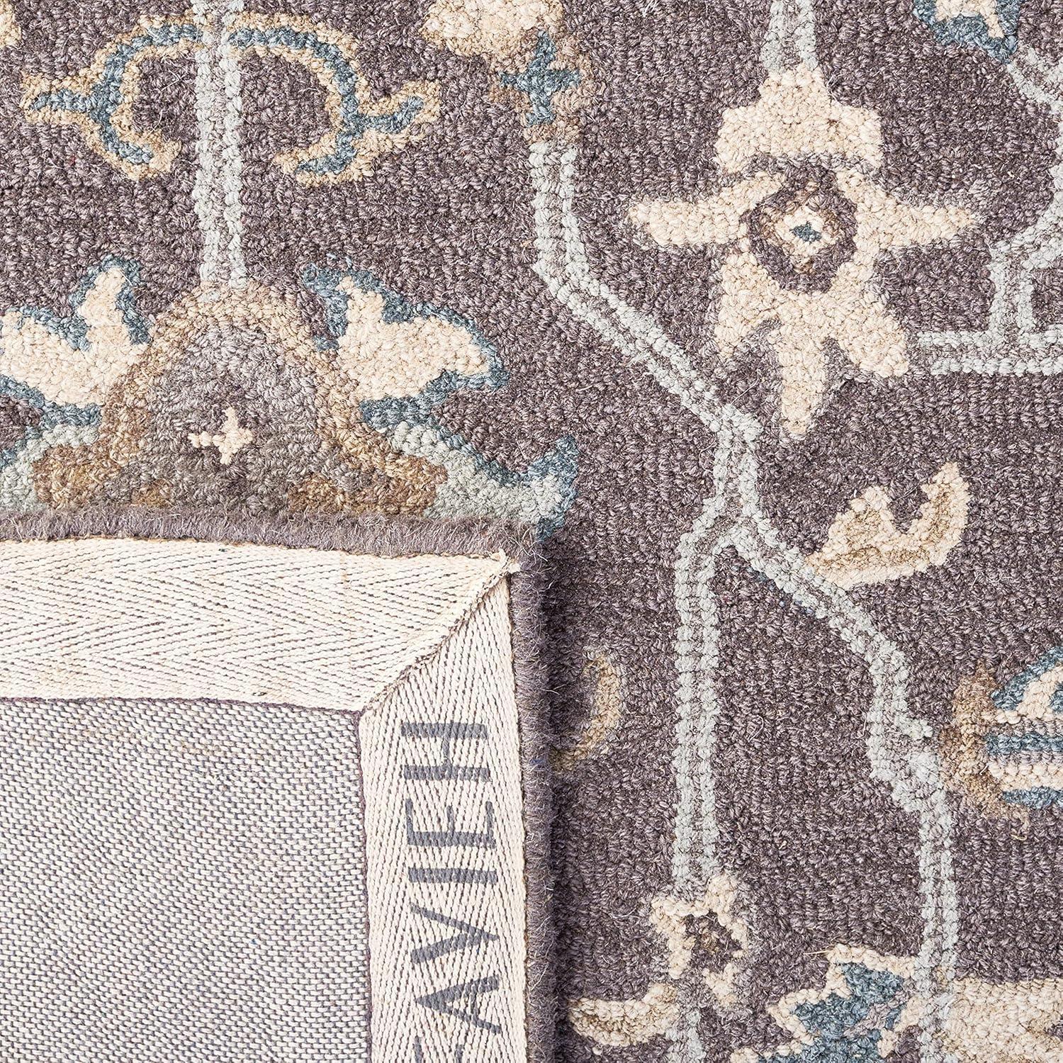 Blossom BLM217 Hand Tufted Area Rug - Dark Grey/Light Brown - 8'x10' - Safavieh.