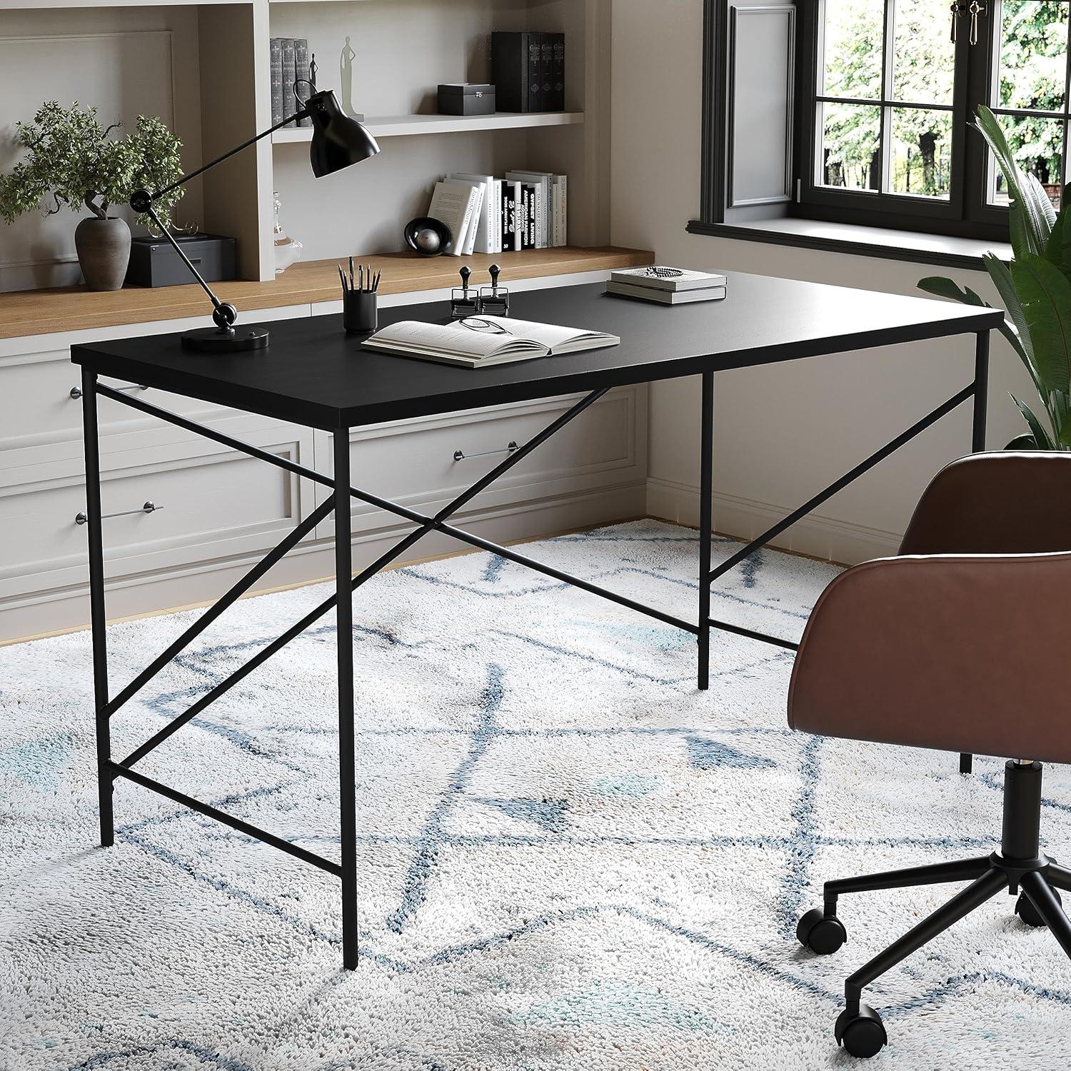 Miller Martha Stewart Home Office Parsons Desk with Metal X-Frame