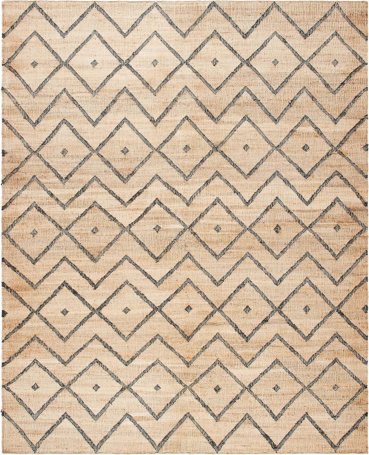 SAFAVIEH Kilim Wesley Geometric Area Rug, Natural/Charcoal, 9' x 12'