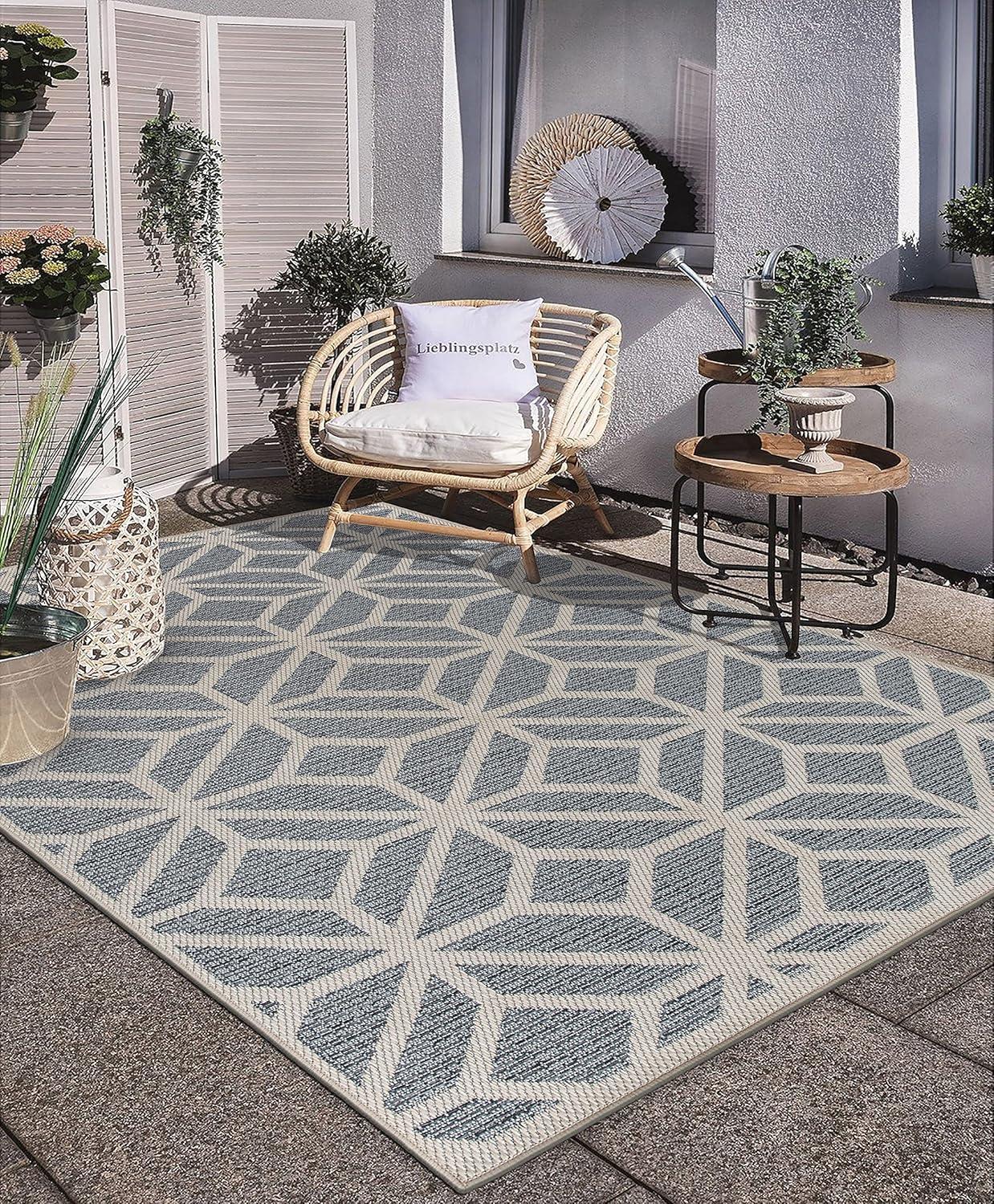 World Rug Gallery Modern Contemporary Geometric Indoor/Outdoor Area Rug