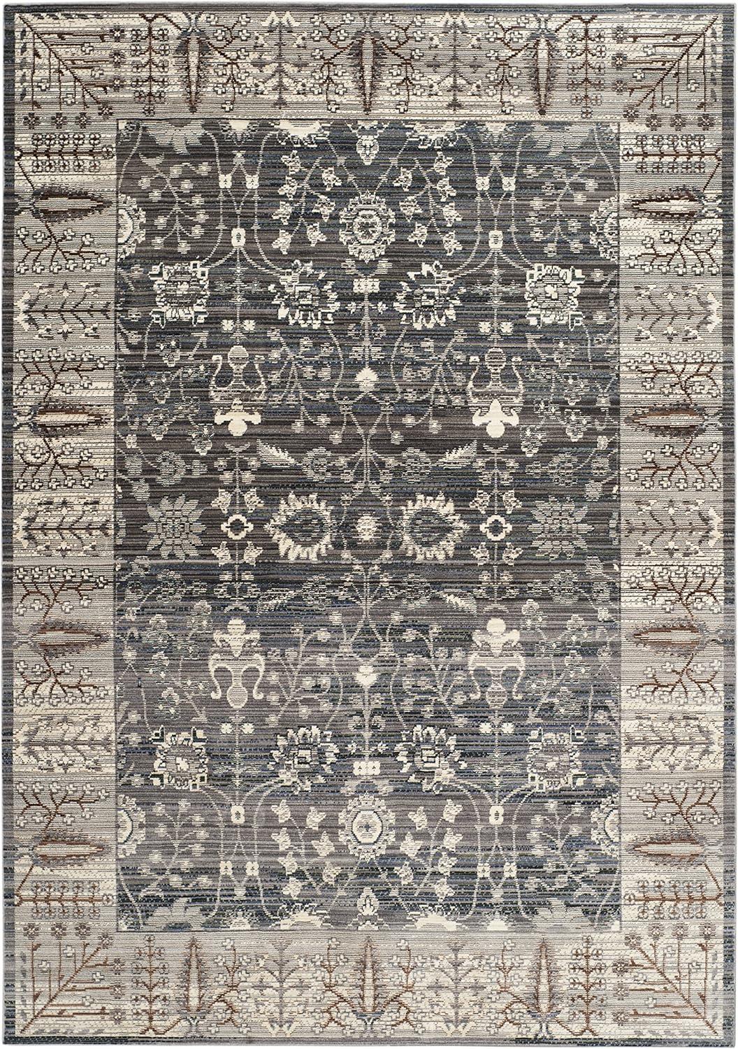 Gray Rectangular 8' x 10' Reversible Synthetic Rug