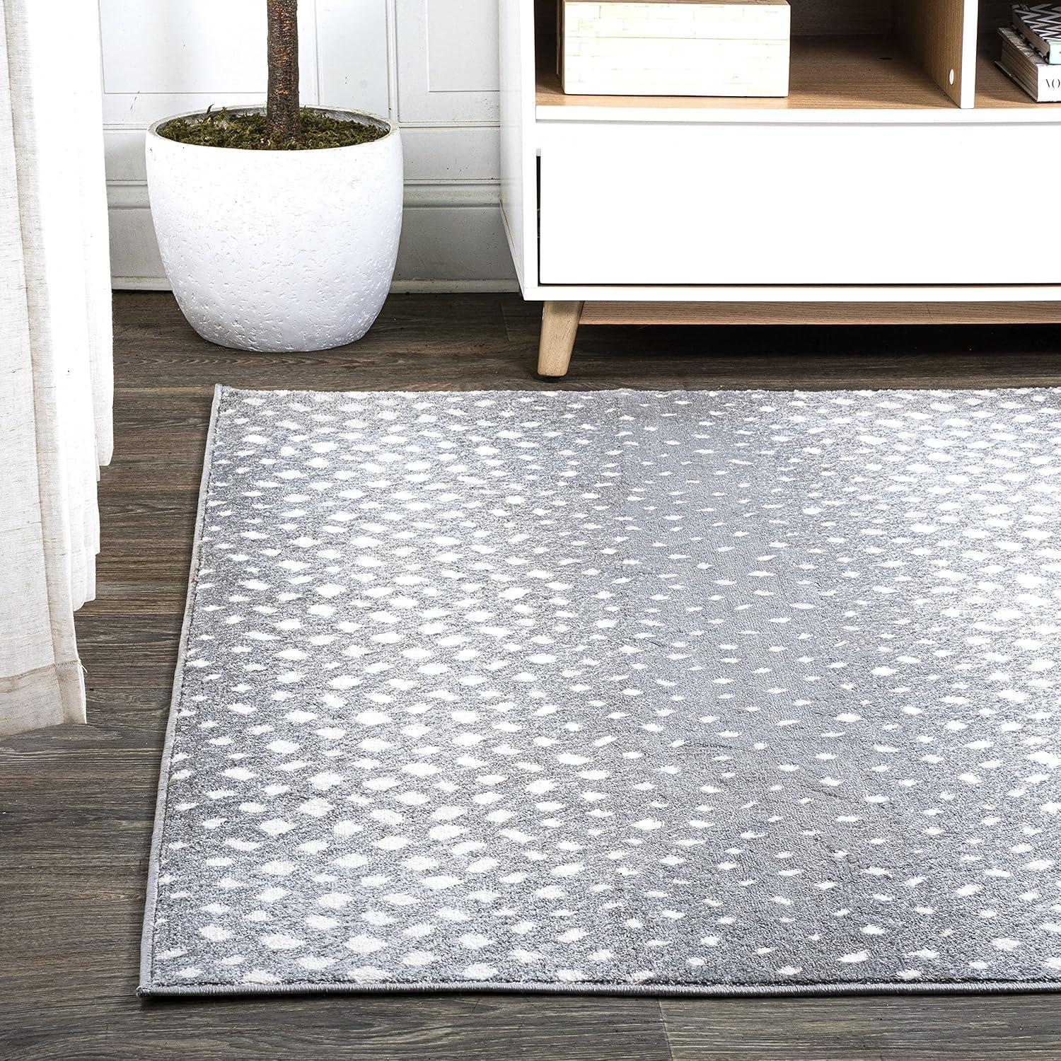3'x 5' Antelope Modern Animal Area Rug, Gray/Cream - JONATHAN Y