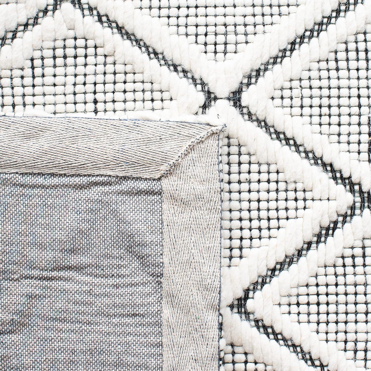 Marbella MRB321 Hand Woven Indoor Runner Rug - Ivory/Black - 2'3"x9' - Safavieh