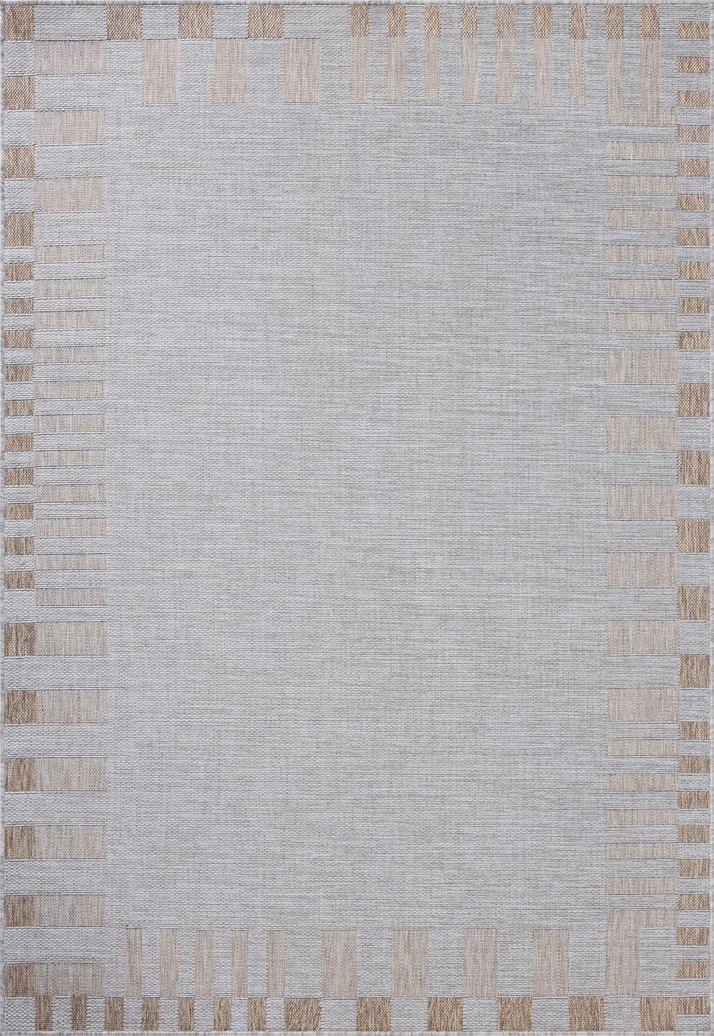 Topanga V Indoor / Outdoor Rug by Amber Lewis x Loloi - Silver and Natural / 3'11" x 5'11"