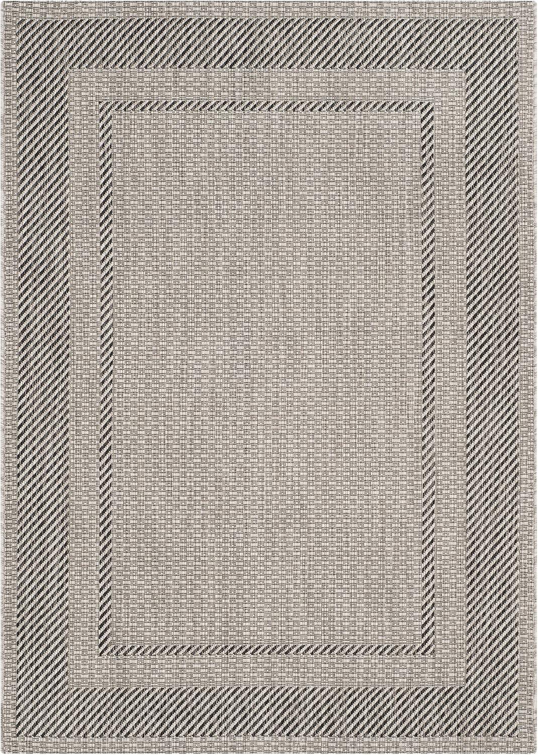 Courtyard CY8477 Power Loomed Indoor/Outdoor Area Rug - Beige/Black - 4'x5'7" - Safavieh.