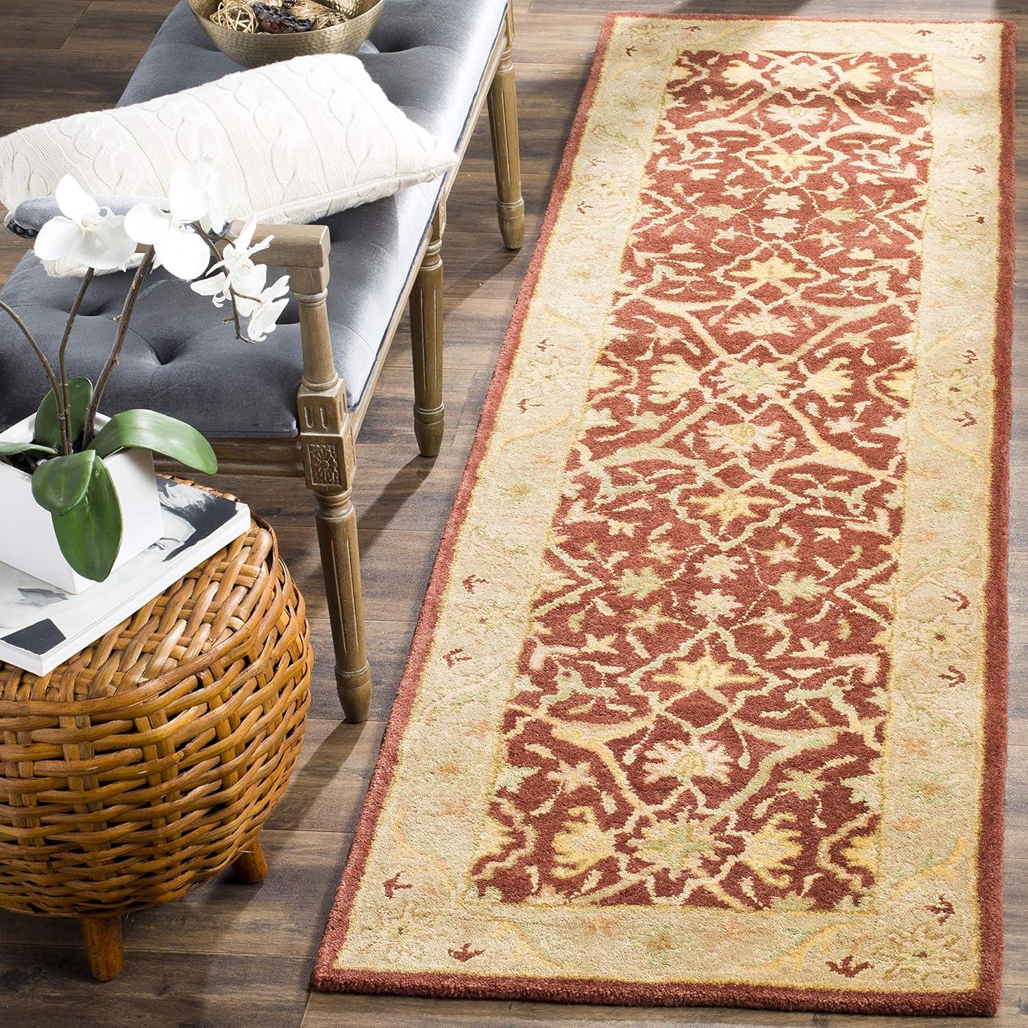 SAFAVIEH Antiquity Toireasa Traditional Floral Wool Runner Rug, Rust, 2'3" x 8'