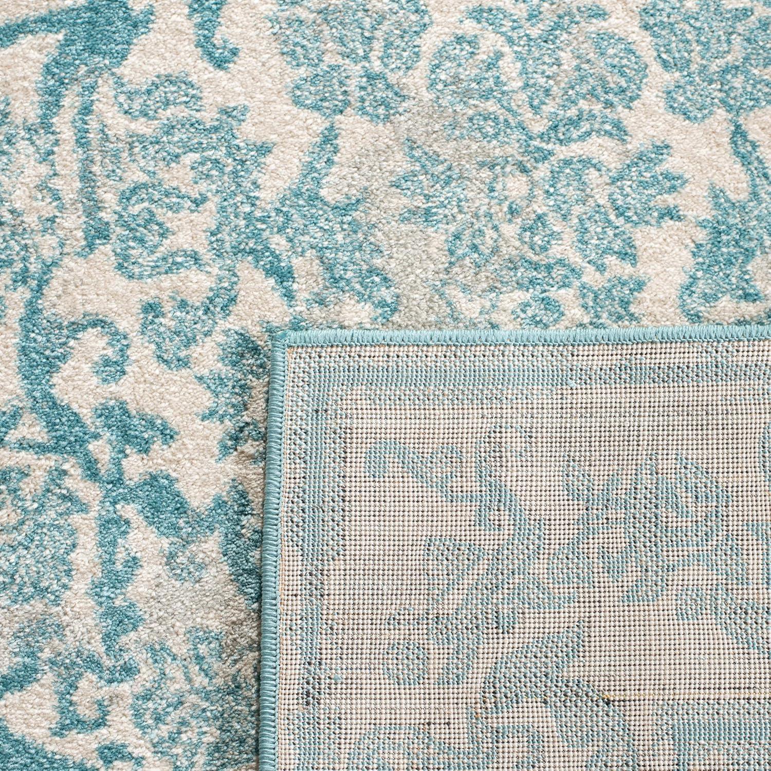 Evoke EVK242 Power Loomed Indoor Runner - Ivory/Light Blue - 2'2"x9' - Safavieh