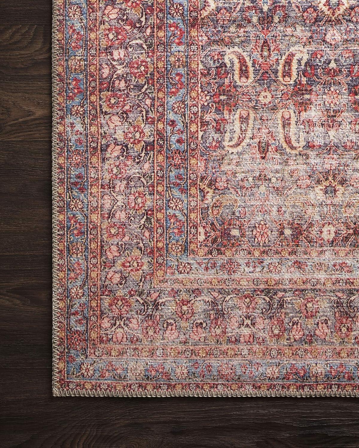 Loloi II Loren Collection LQ-05 Eggplant / Crimson Oriental Area Rug 5'-0" x 7'-6"