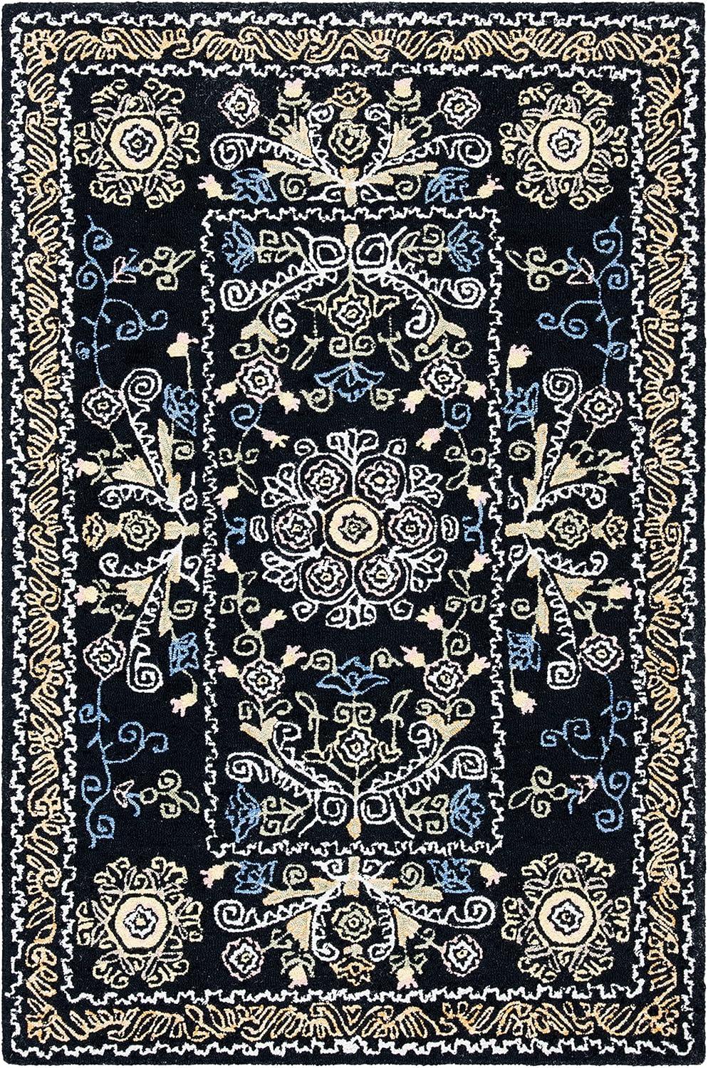 Micro-Loop MLP522 Hand Tufted Accent Rug - Black/Green - 2'x3' - Safavieh.