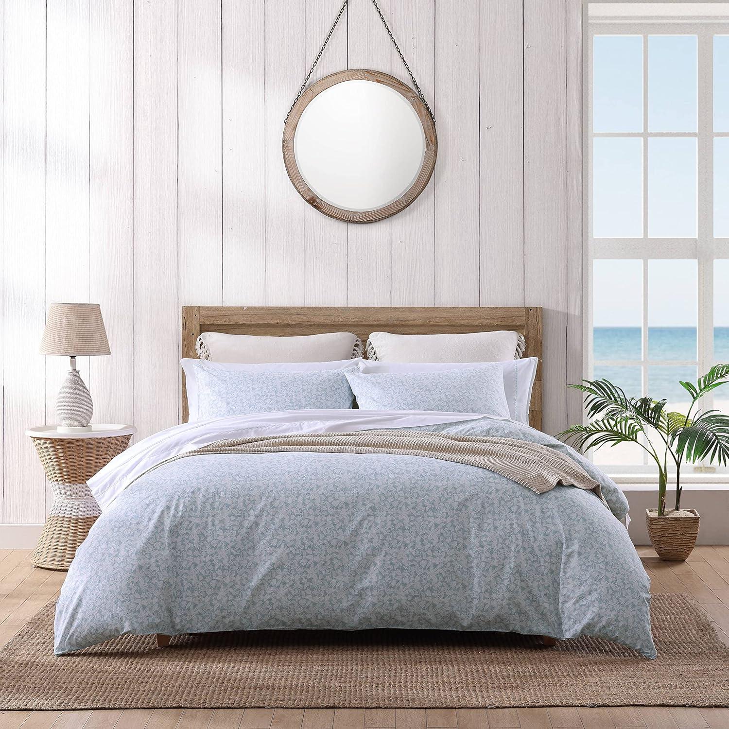 Koya Bay Blue Cotton Queen Duvet Cover Set with Shams