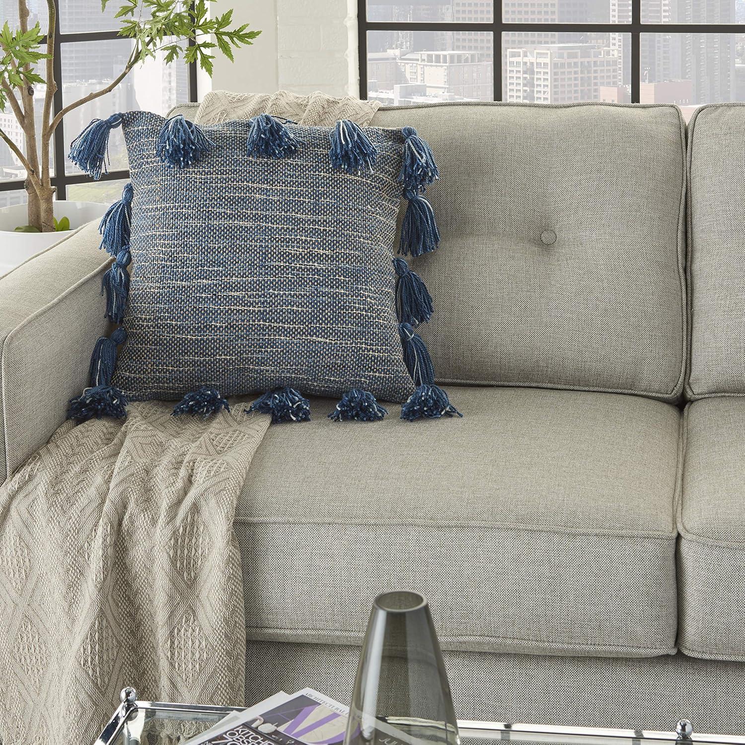 Mina Victory 18" Polyester Blend Throw Pillow With Tassels