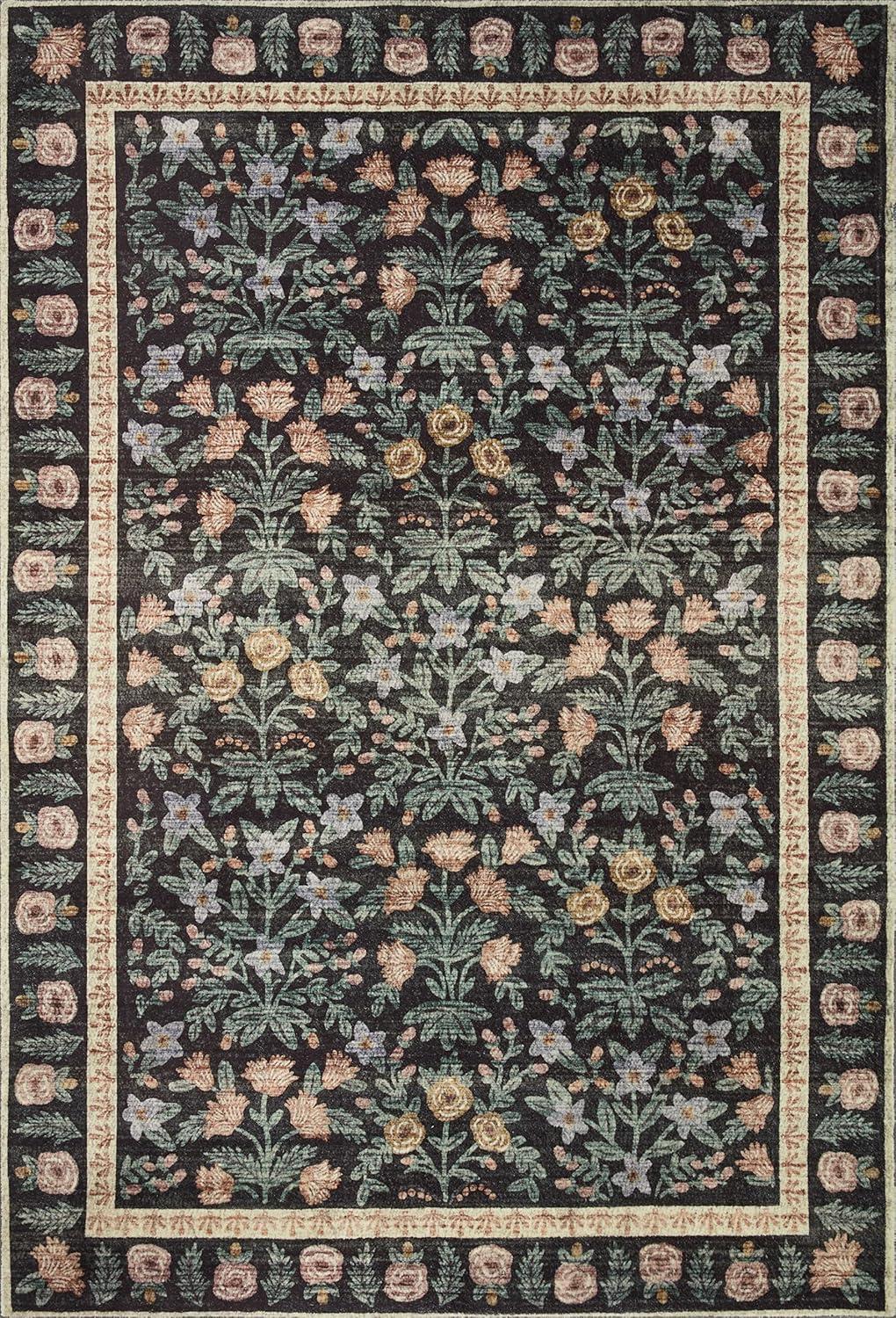 Rifle Paper Co. x Loloi Eden Mughal Garden Black Rug feat. CloudPile