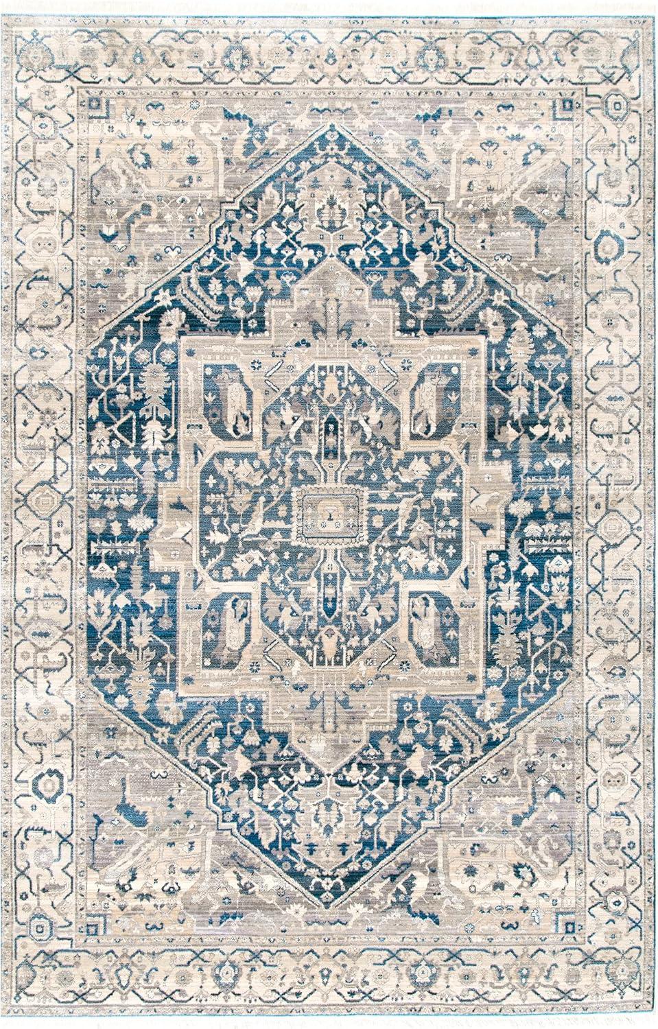 Nuloom Harriet Vintage Medallion Fringe Indoor Area Rug