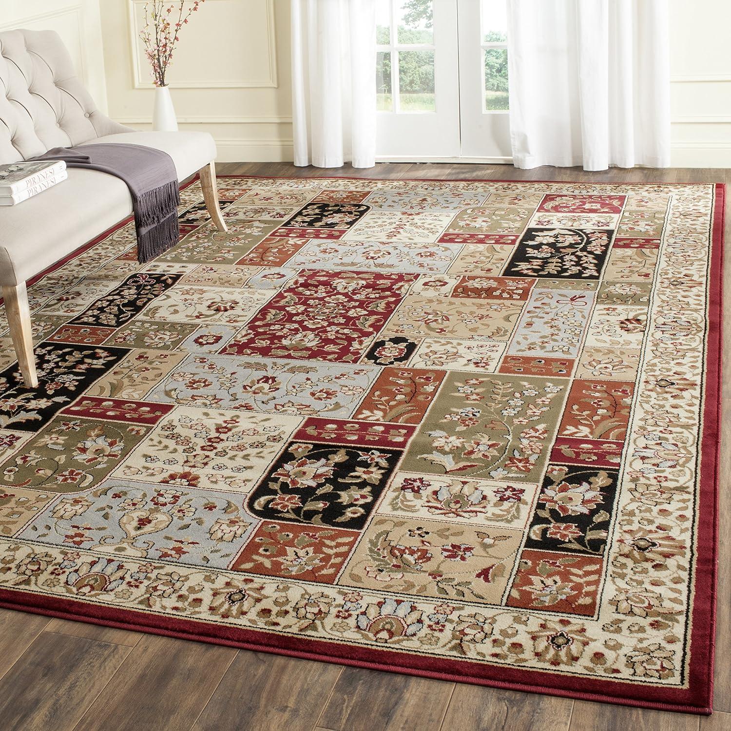 Lyndhurst LNH318 Power Loomed Area Rug - Multi/Ivory - 8'x8' - Safavieh.